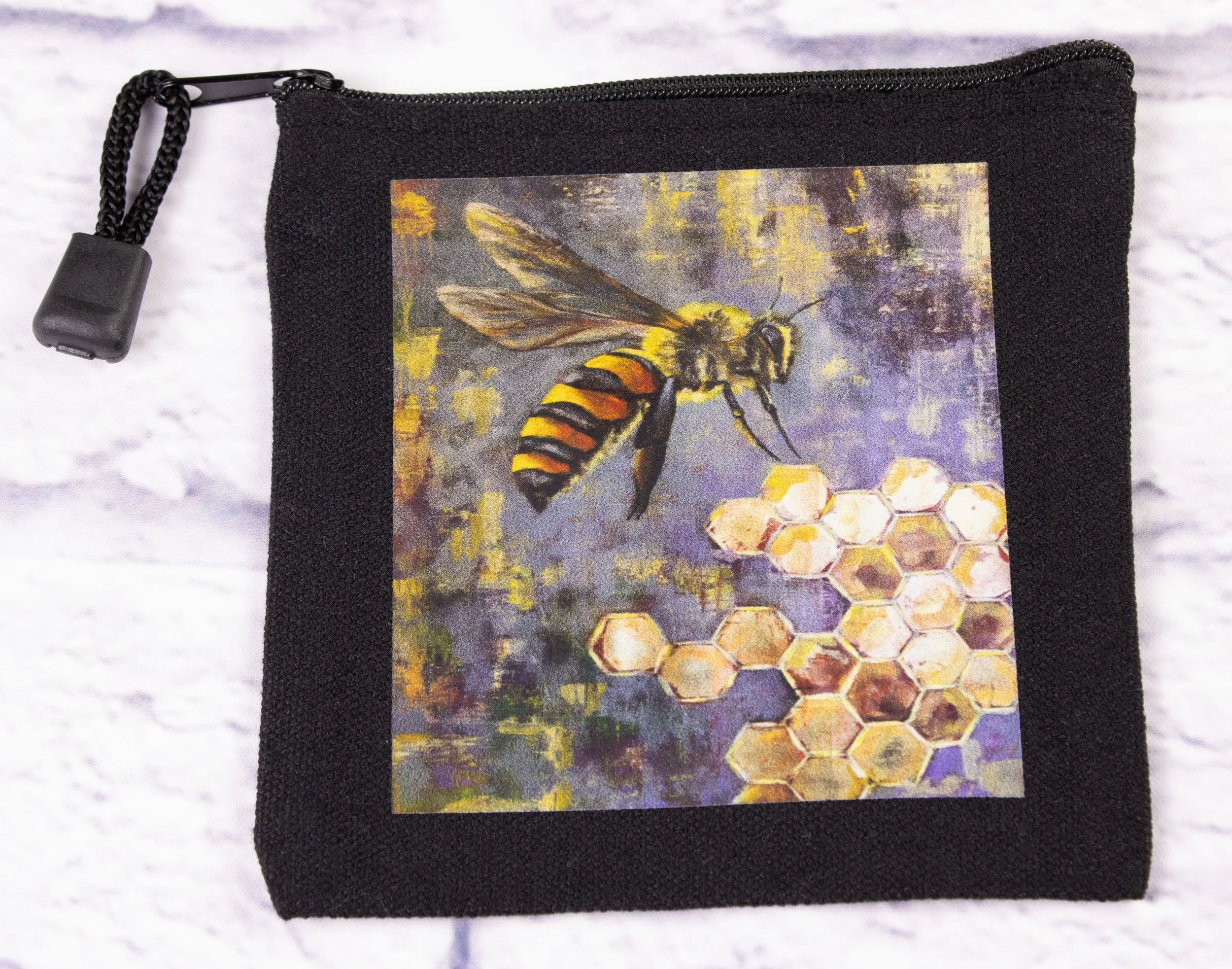 Black Canvas Pouch - Small - Zipper Closure