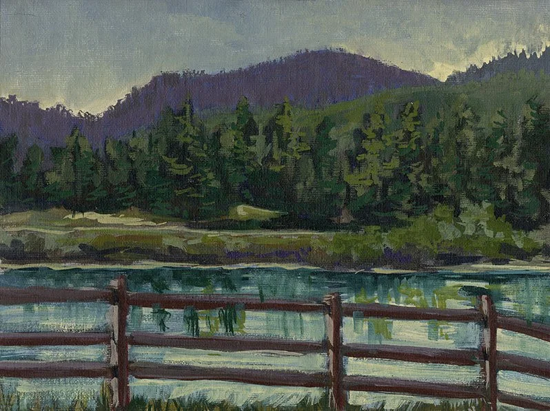 Edgewater Site 3- Gouache on canvas paper, 9" x 12" 