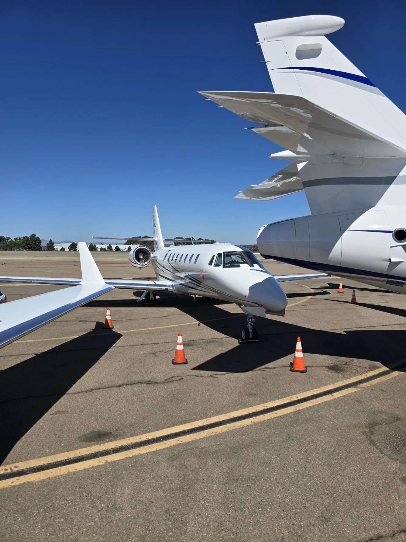 Private Jets on runway exterior detailing in Palomar, Carlsbad, CA (CRQ)