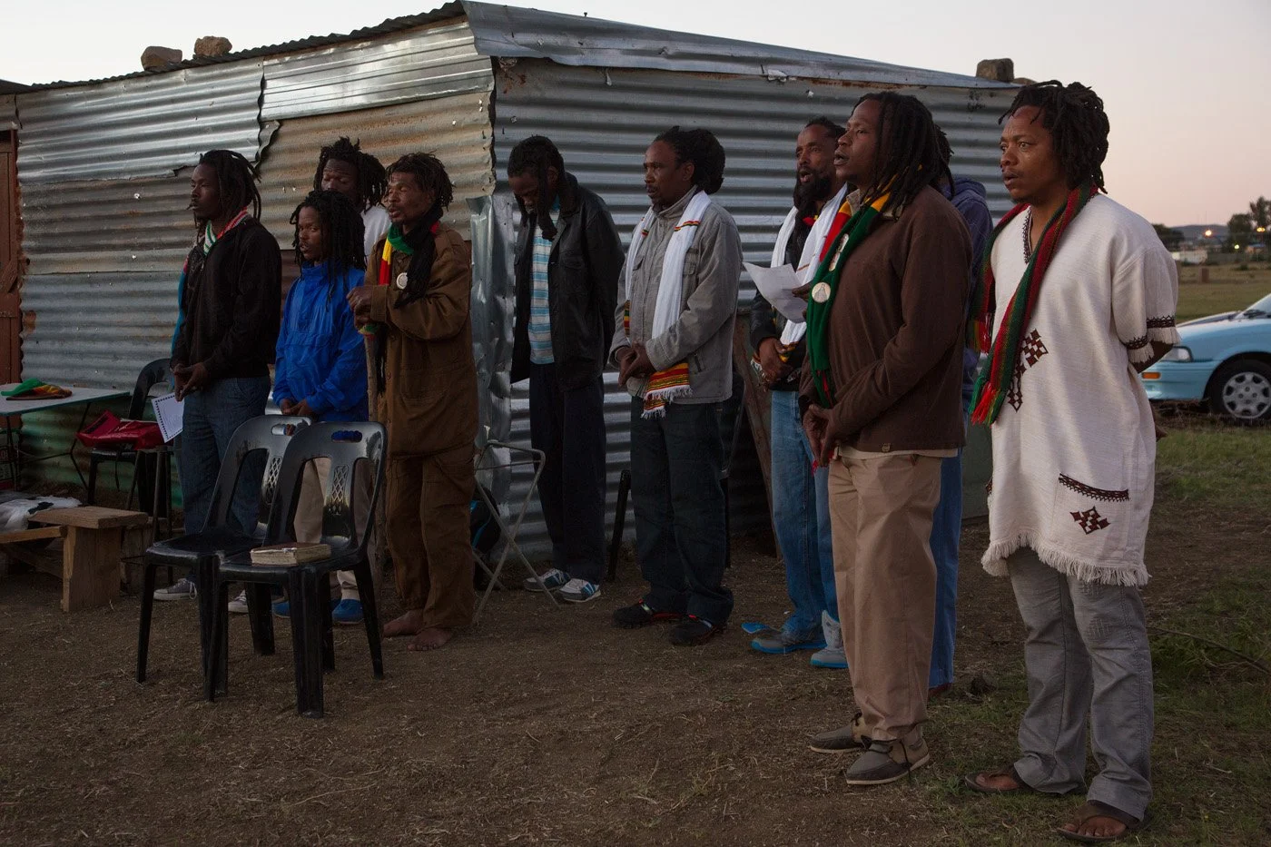 My friend Monaheng (on the right) and his brethren chant the Ethiopian anthem.