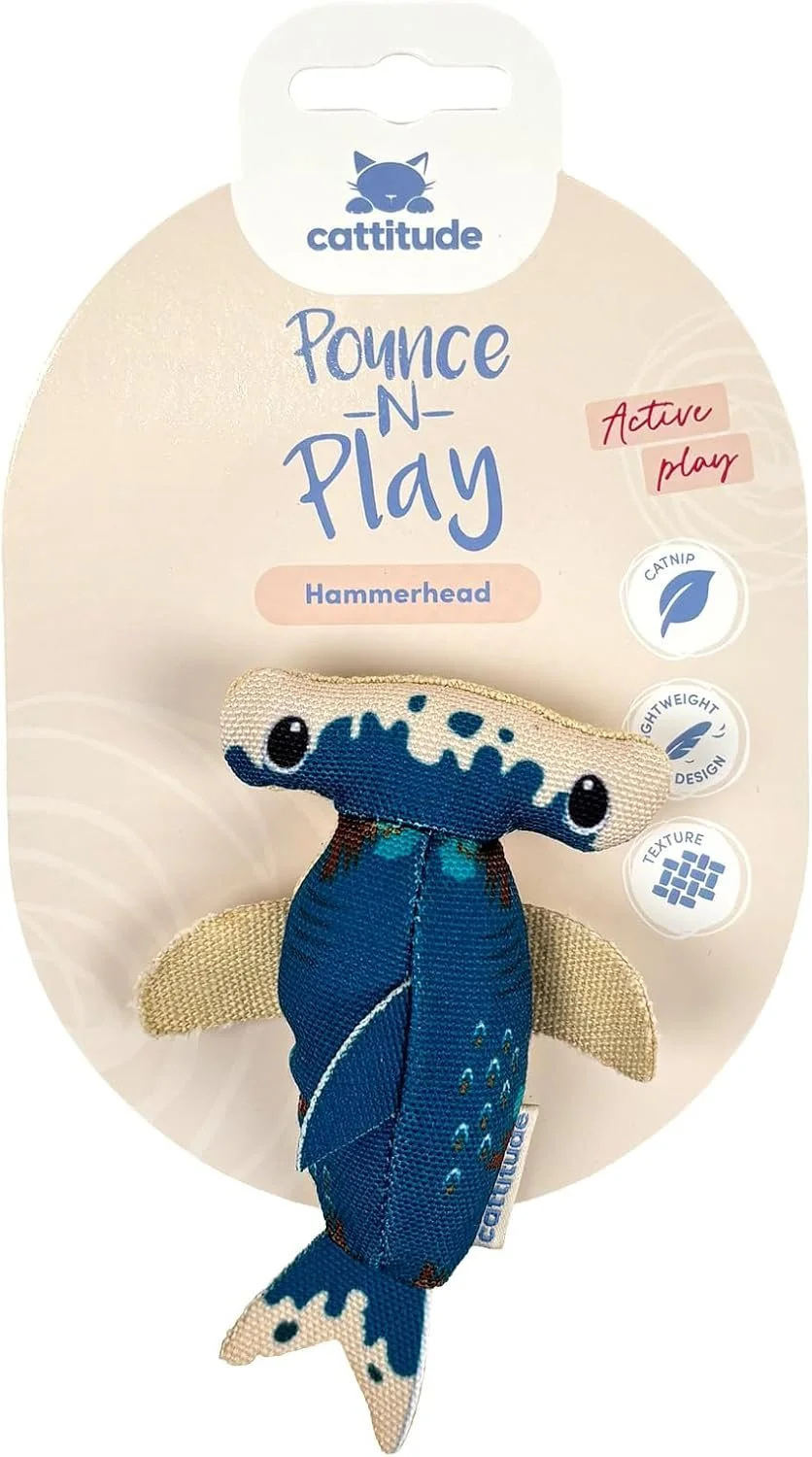 Cattitude Pounce-N-Play Hammerhead Cat Toy