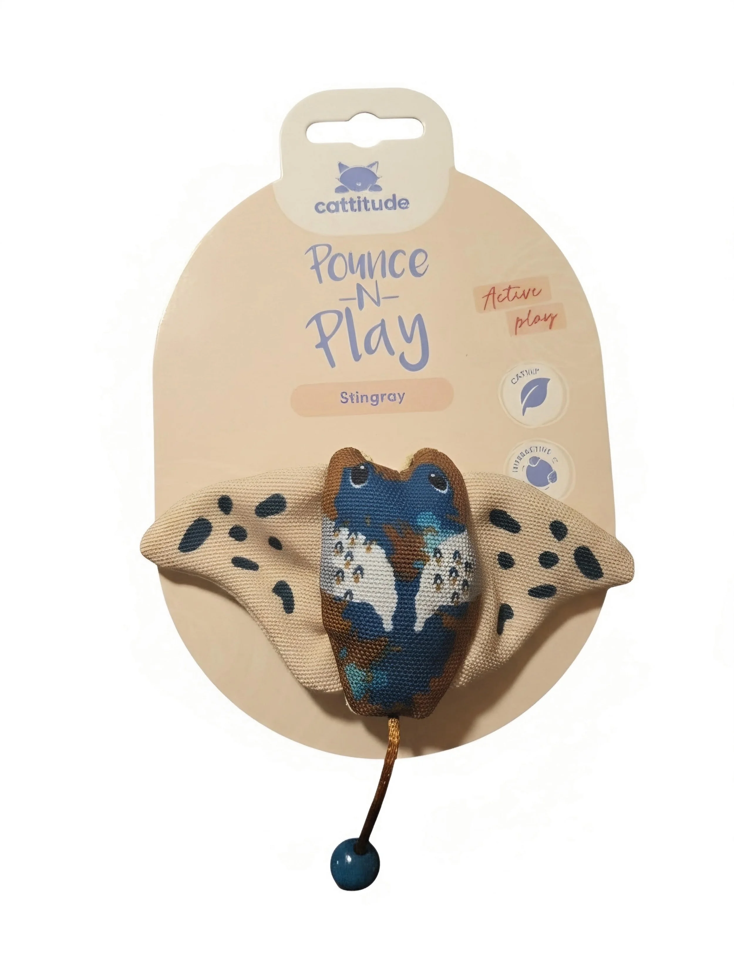 Cattitude Pounce-N-Play Stingray Cat Toy