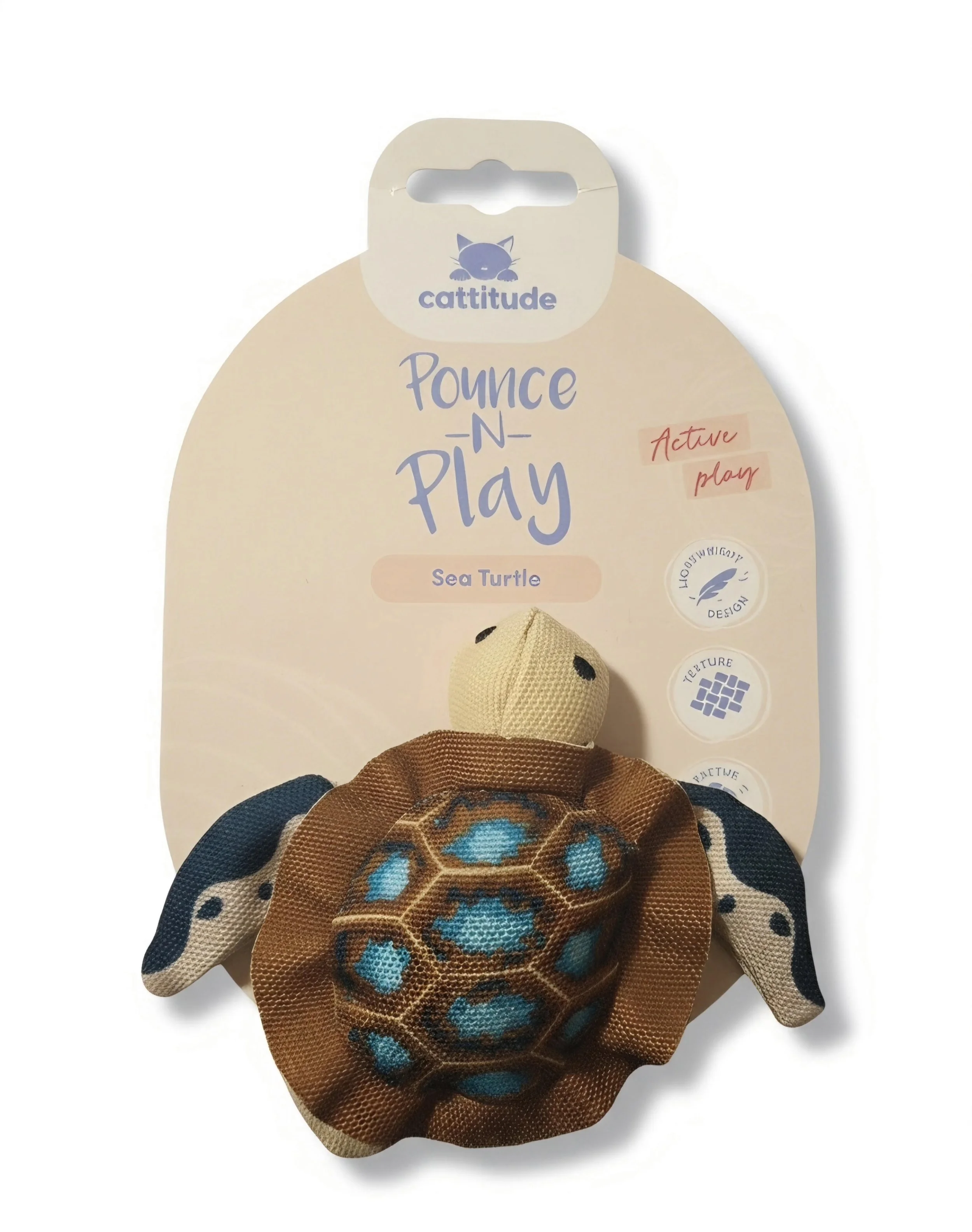 Cattitude Pounce N' Play Sea Turtle Cat Toy