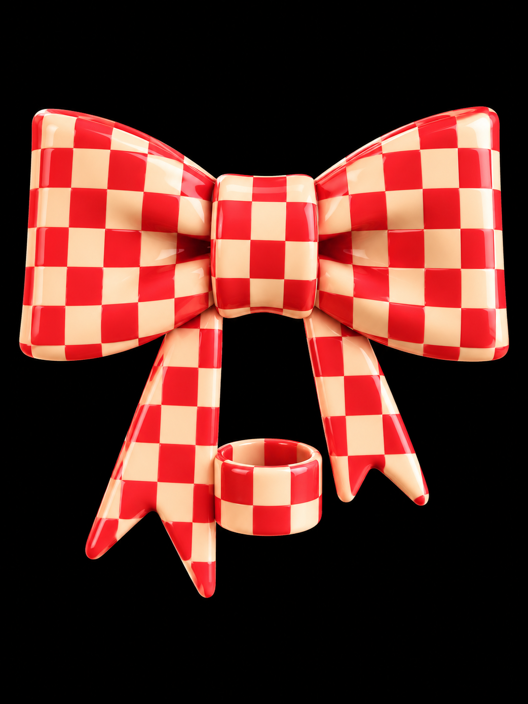 Orange Checkered Straw Topper