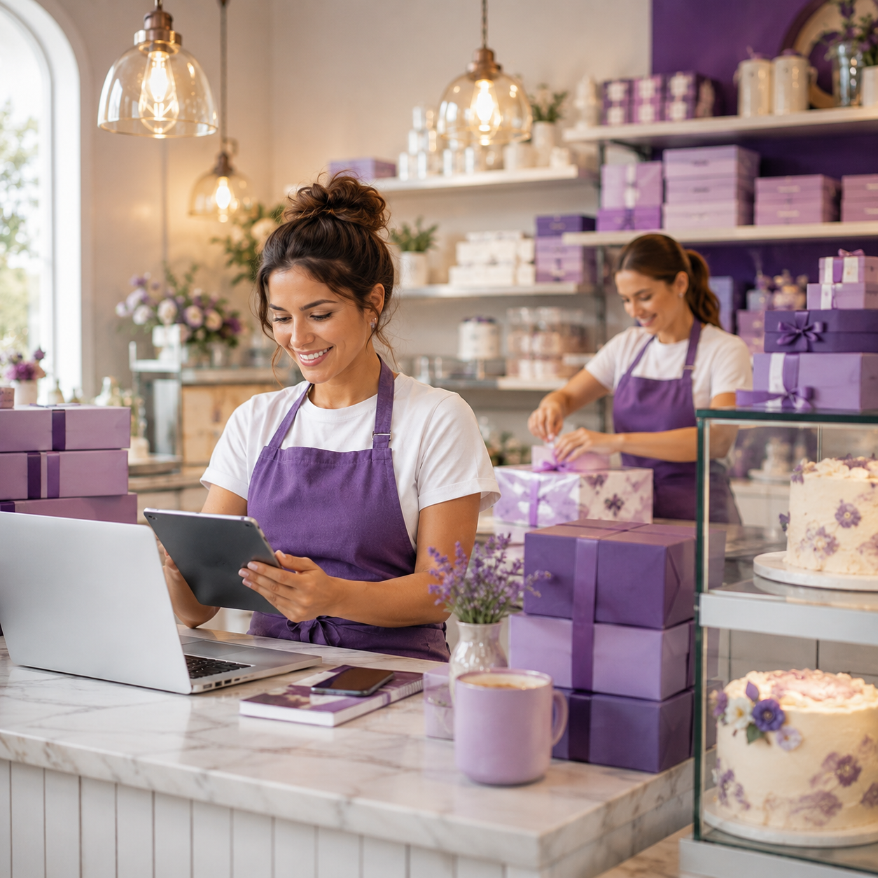 Cake Shops employee using Tolloz EPOS system
