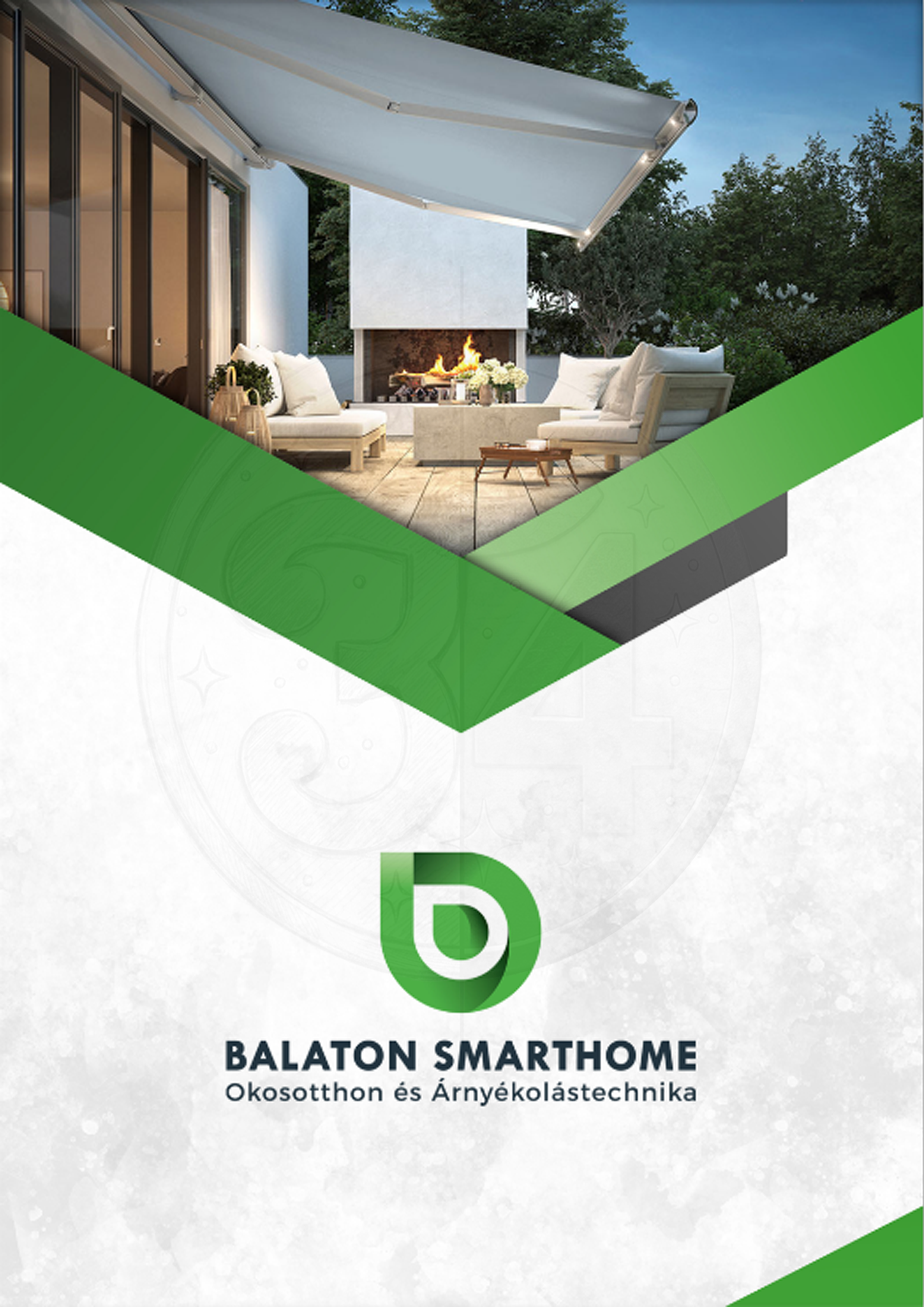A Balaton Smarthome vállalati portfóliójához tervezett borító modern, letisztult megjelenéssel és egységes márkaarculattal.