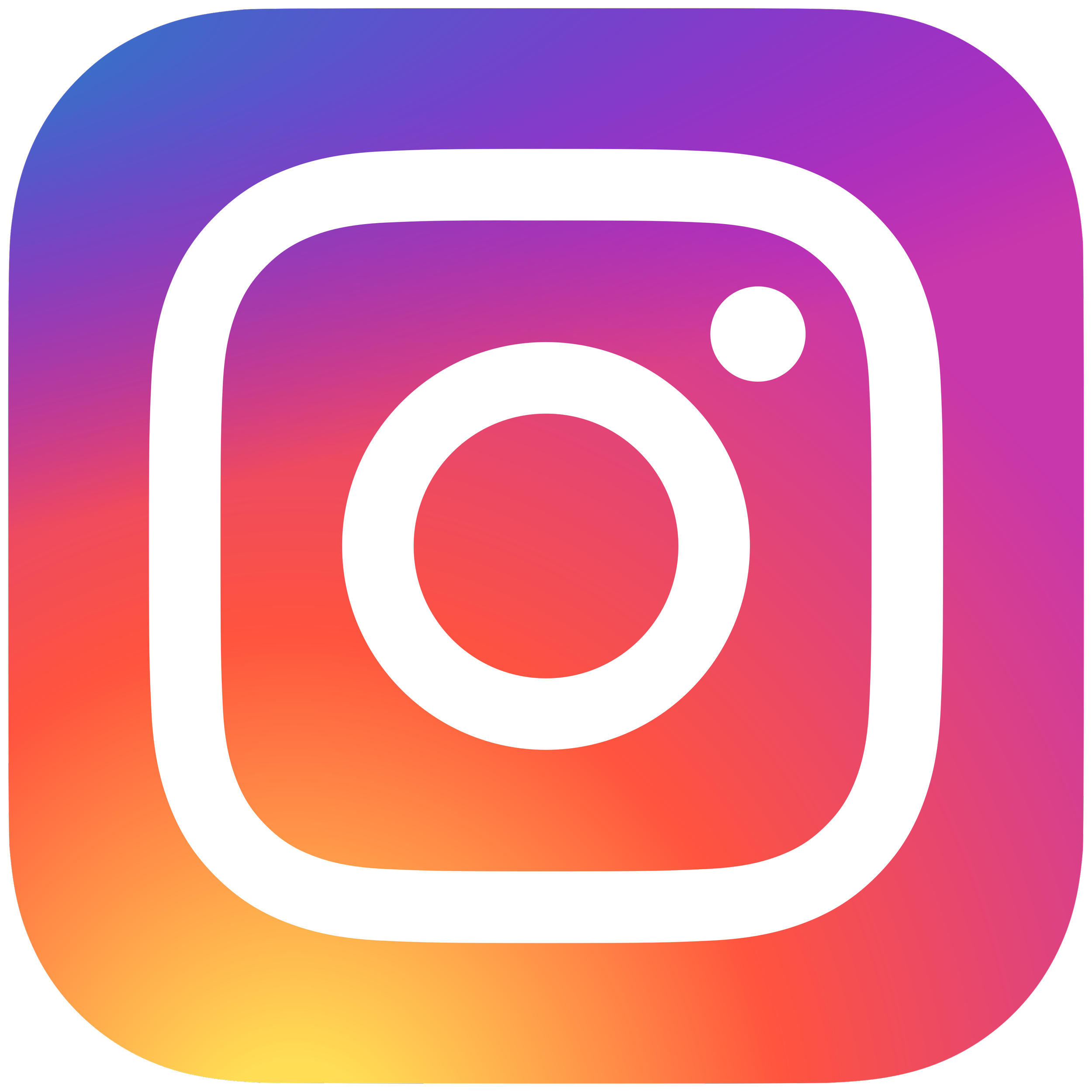 Instagram logo with a colorful gradient background.