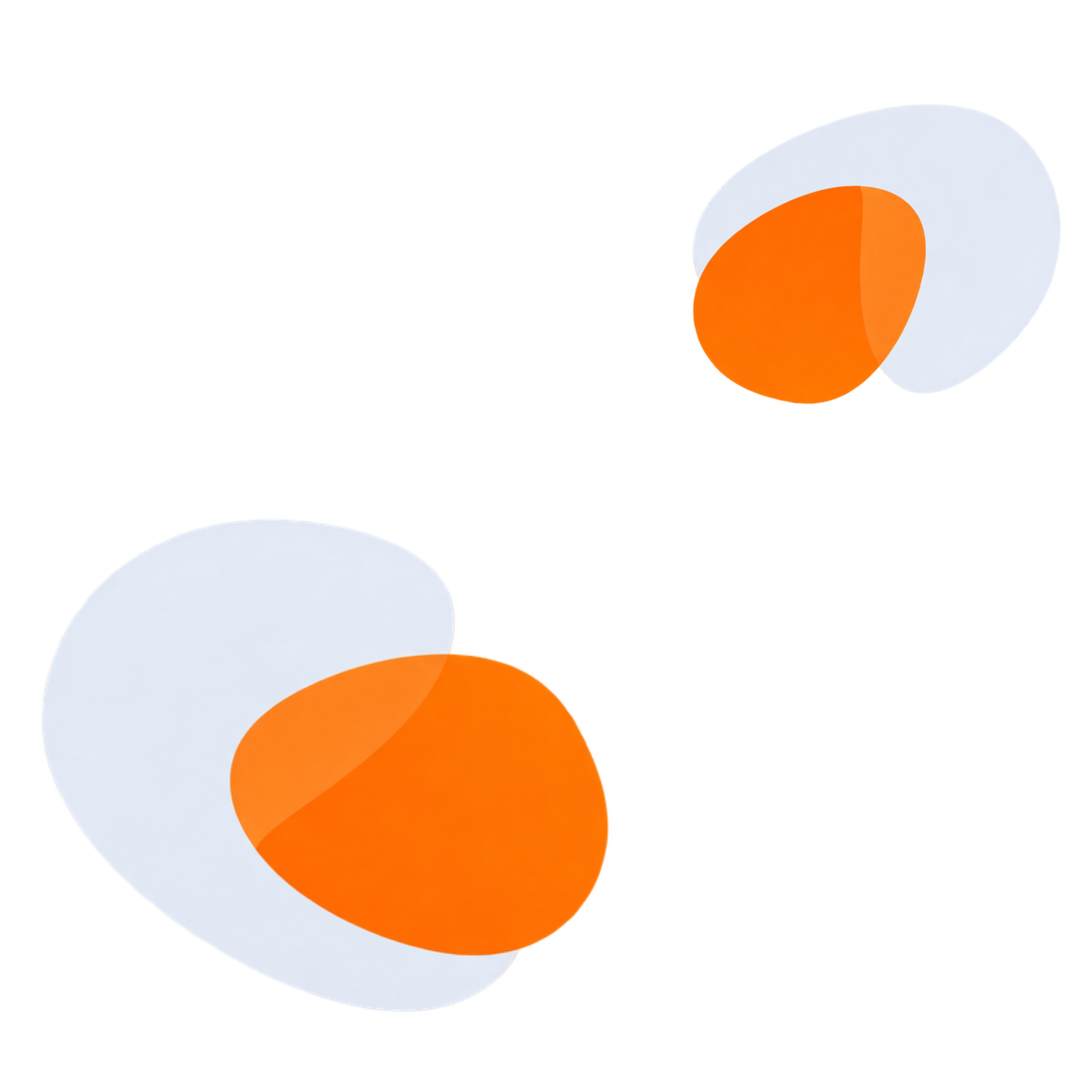 Vaaleansinen ja oranssi orgaaninen muoto