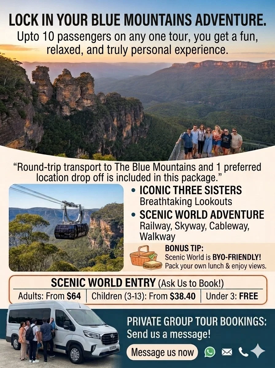 Blue Mountains & Scenic World Day Tour up to 10pax on one trip