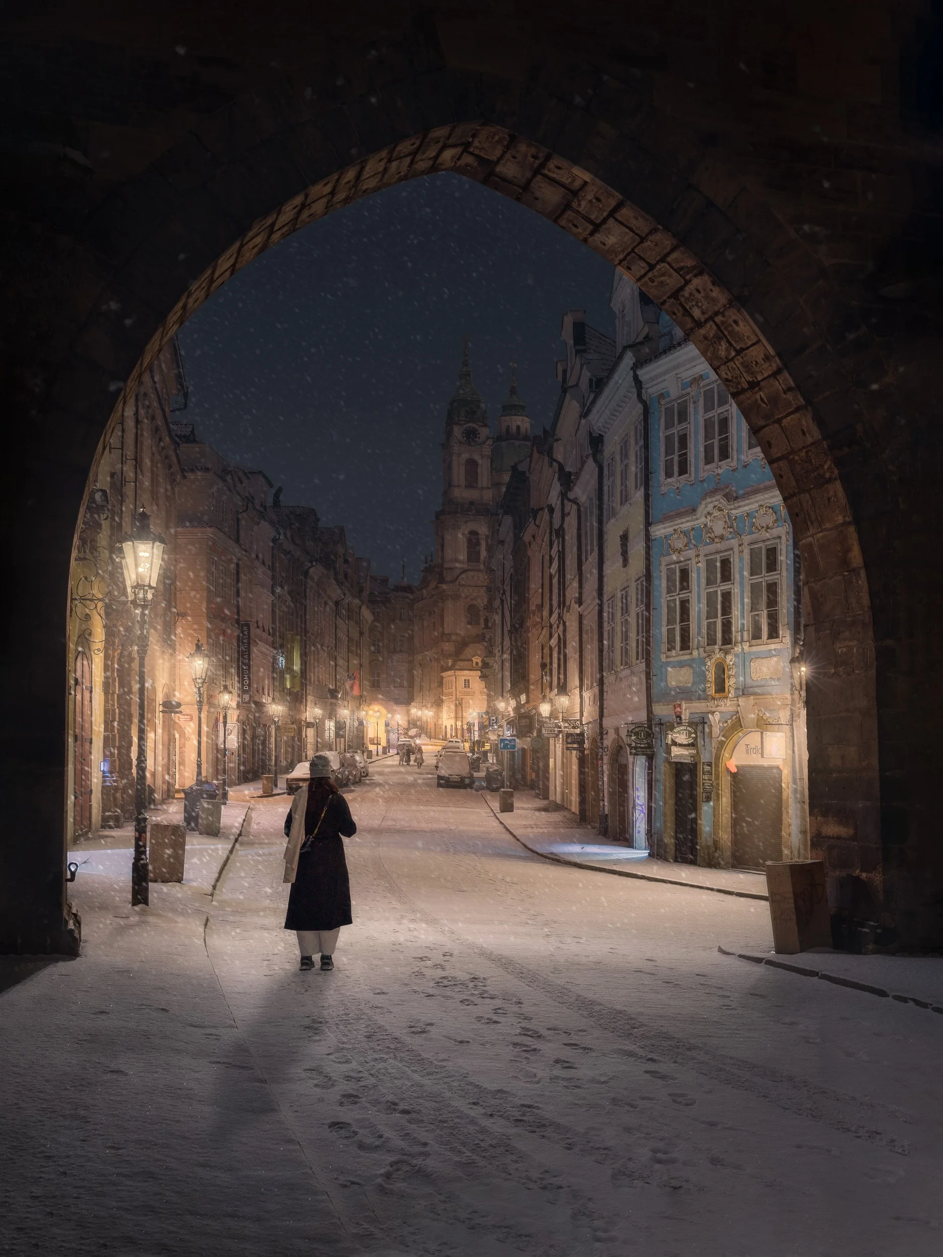 A Winter Night in Prague — Fine-Art Print