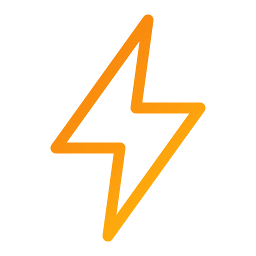 Logo d'Amazon avec un éclair orange dans un design minimaliste.