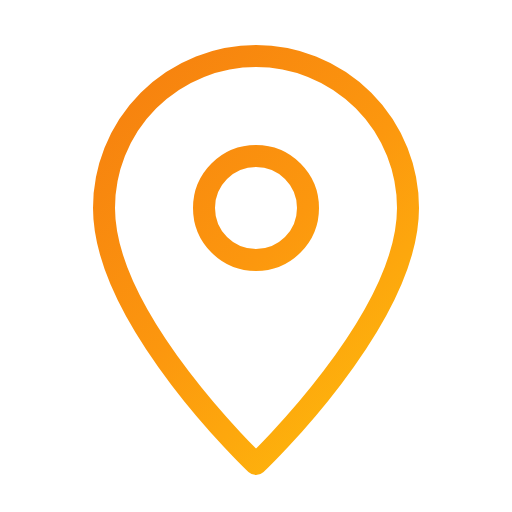 Icône de localisation en forme de marqueur orange.