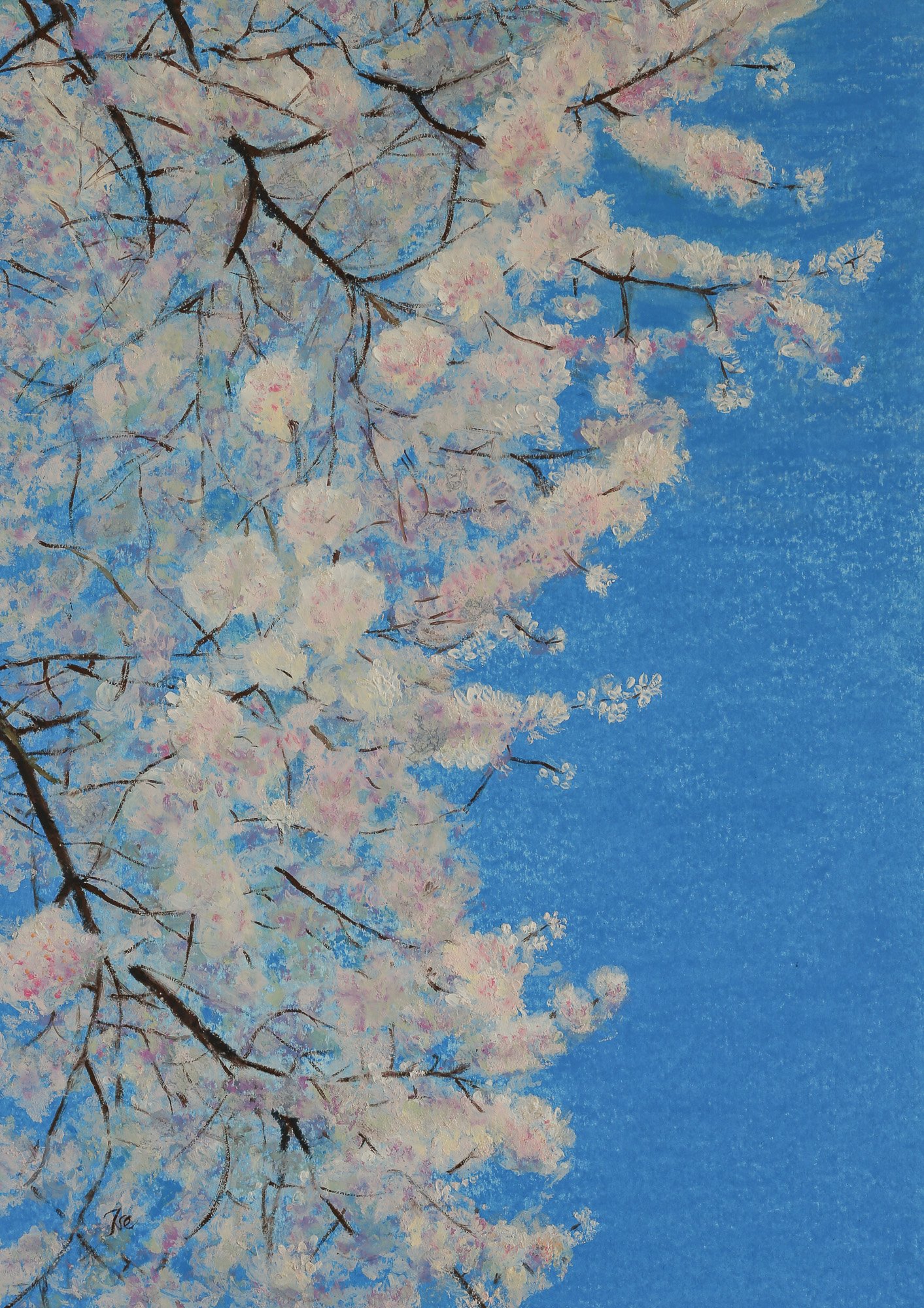 Cherry, Swiss Cottage, Pink and Blue.

2026.

Oil Stick on Paper.

(42 x 29.7 cm)