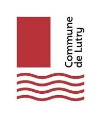 Logo de la Communauté de La Lutry, avec un rectangle rouge et des vagues rouges sous le texte.
