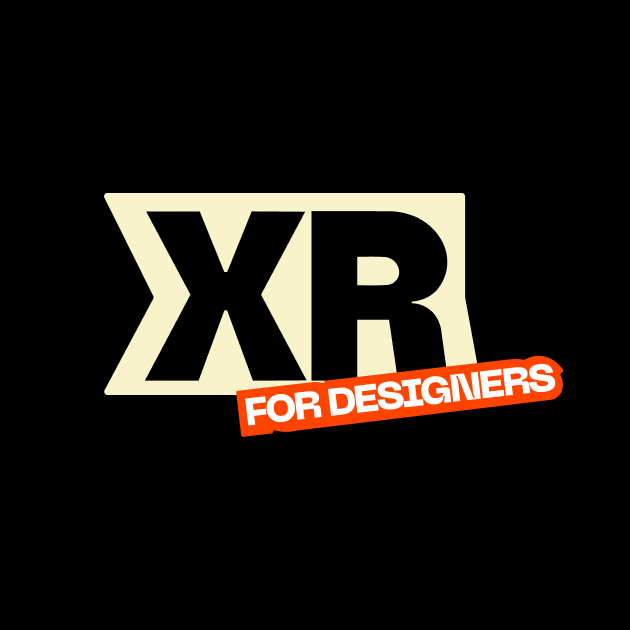XR logo with 'FOR DESIGNERS' label overlaid in red and white on a black background.