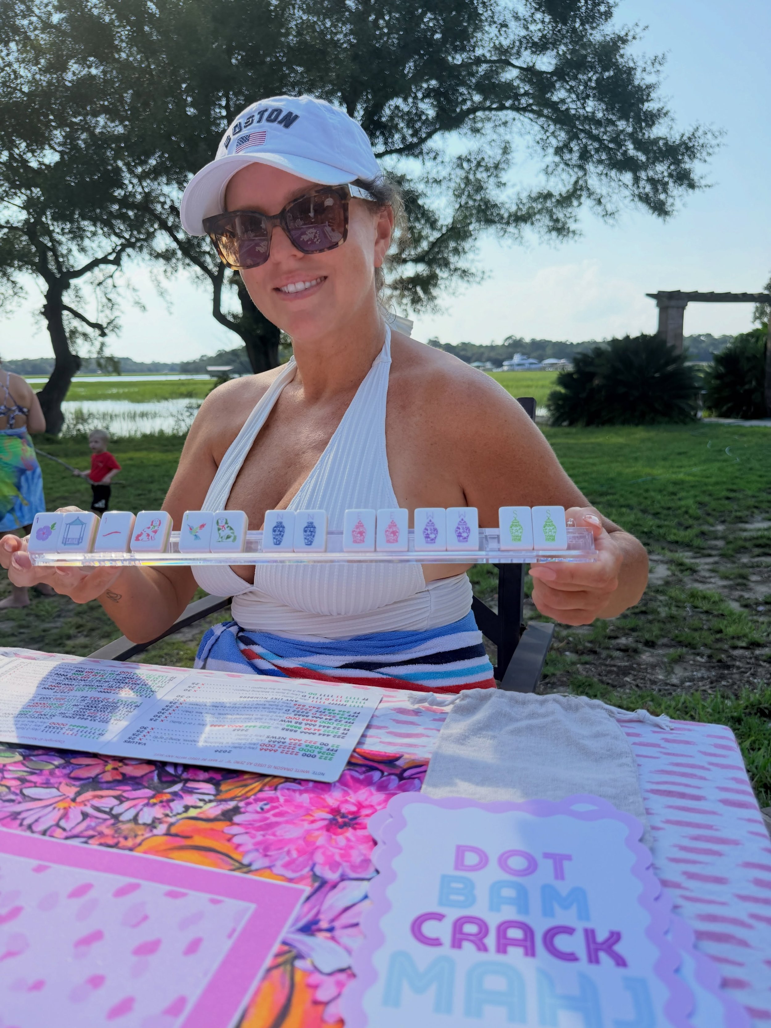 Mahj on the marsh! What a beautiful day to play on Johns Island!