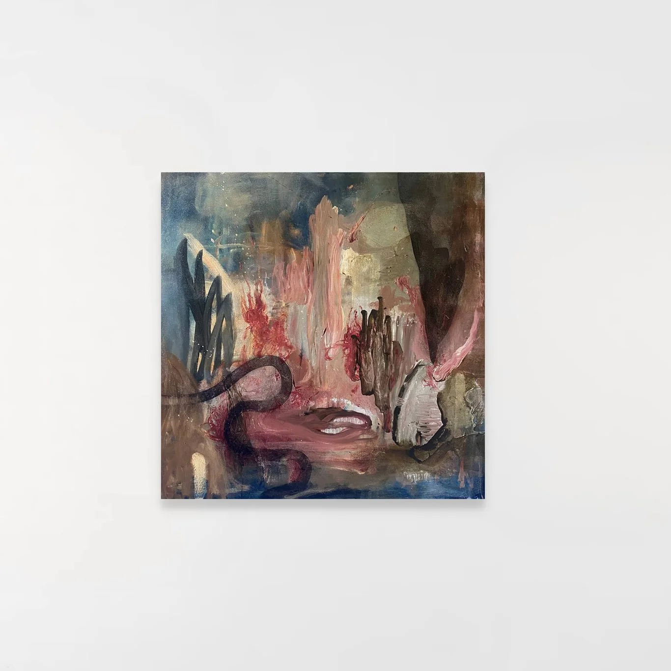 A DARKNESS VISIBLE (2024), Acrylic & Oil stick on canvas, 80 x 80 cm, £1200