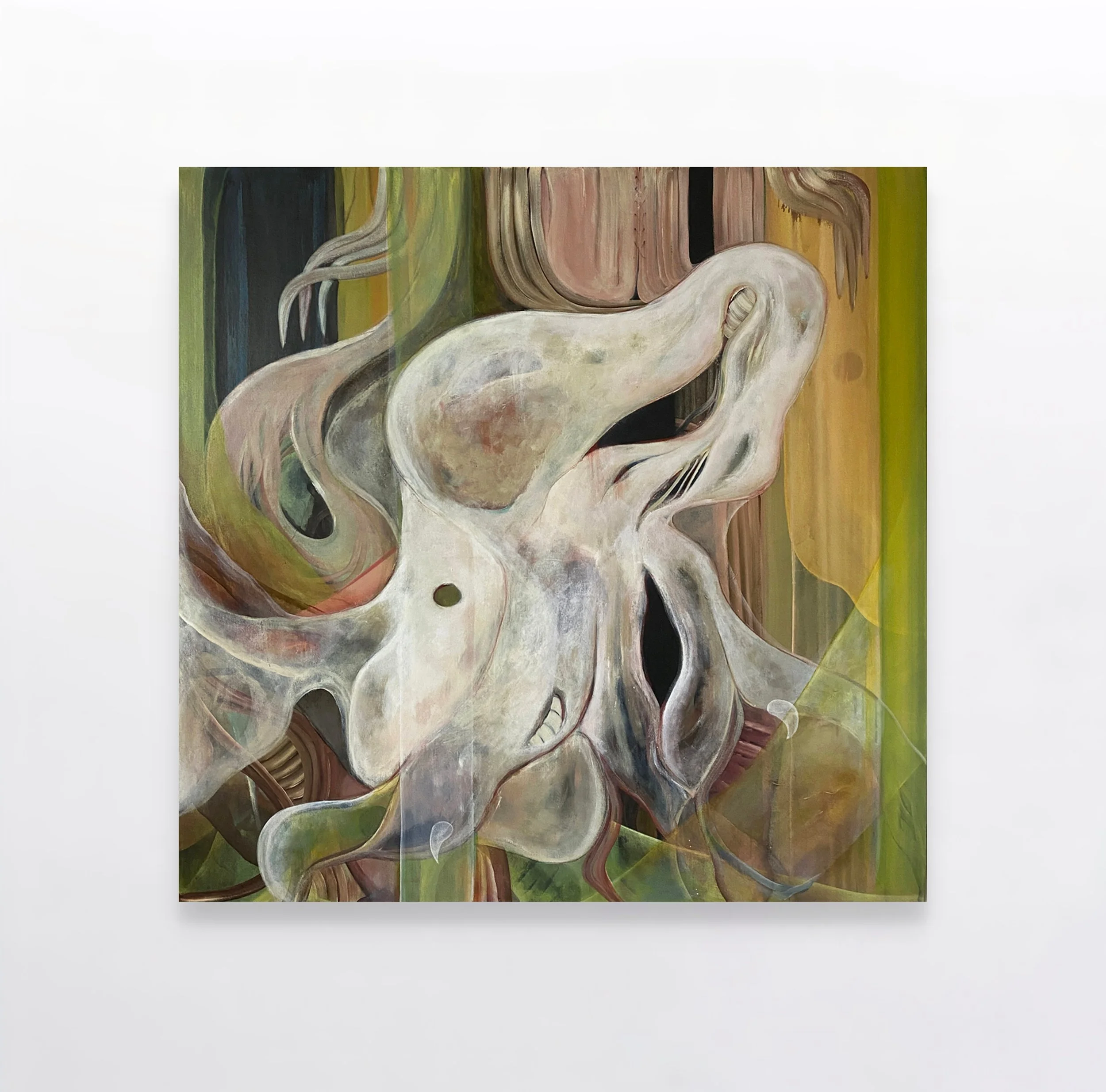 DELIRIUM (2025), Acrylic & Oil Stick on Canvas, 150 x 150 cm, £4000