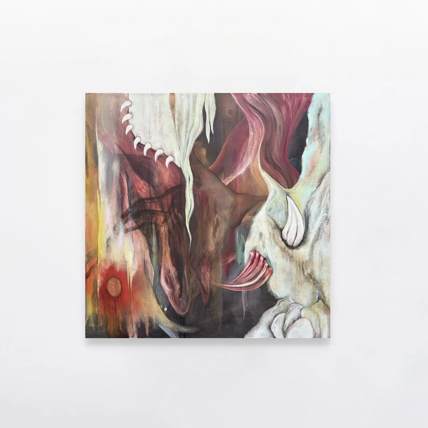 IN THRALL (2026), Acrylic & Oil Stick on Canvas, 100 x 100 cm, £3000