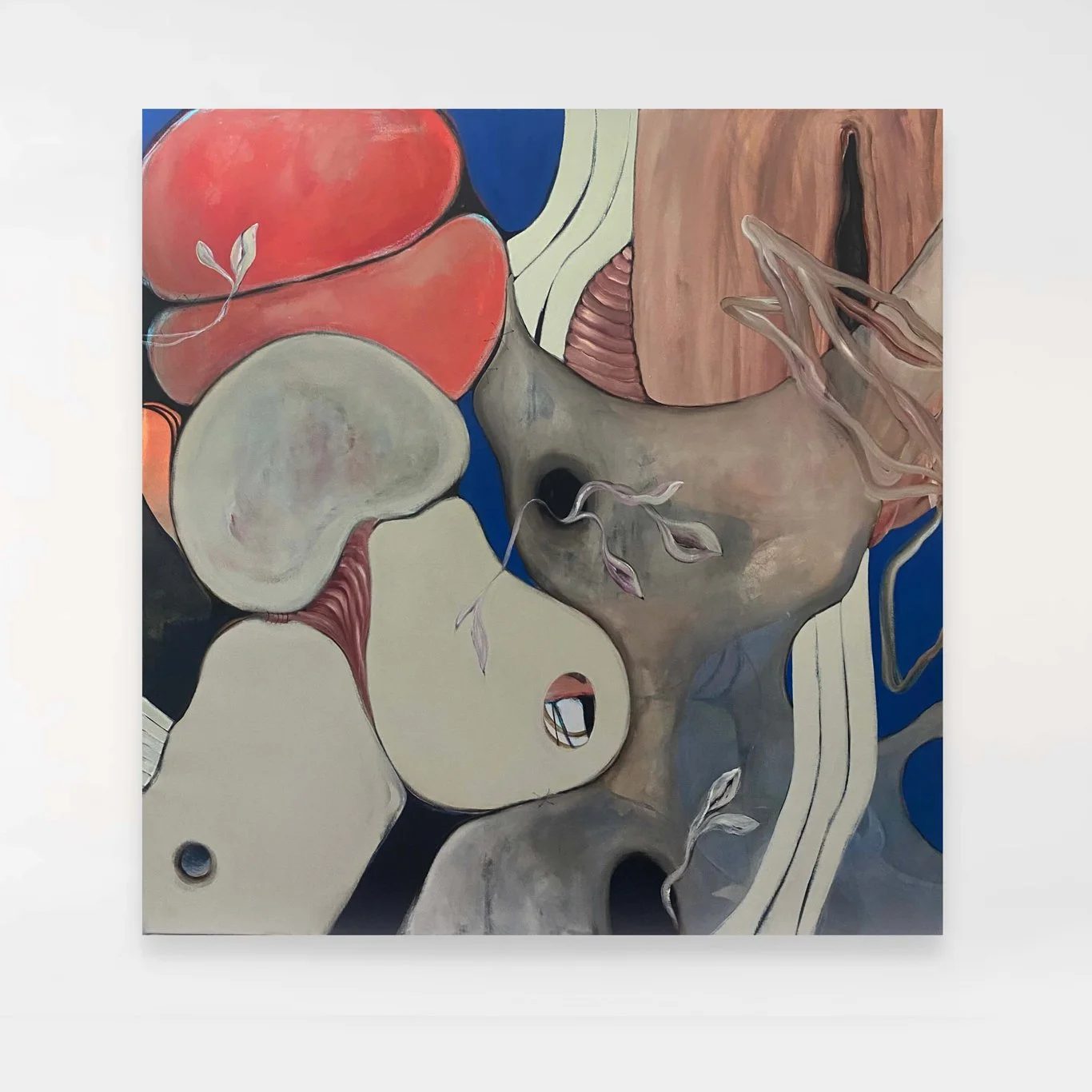 THE UNSETTLING (2025), Acrylic & Oil stick on canvas, 170 x 170 cm, £4000