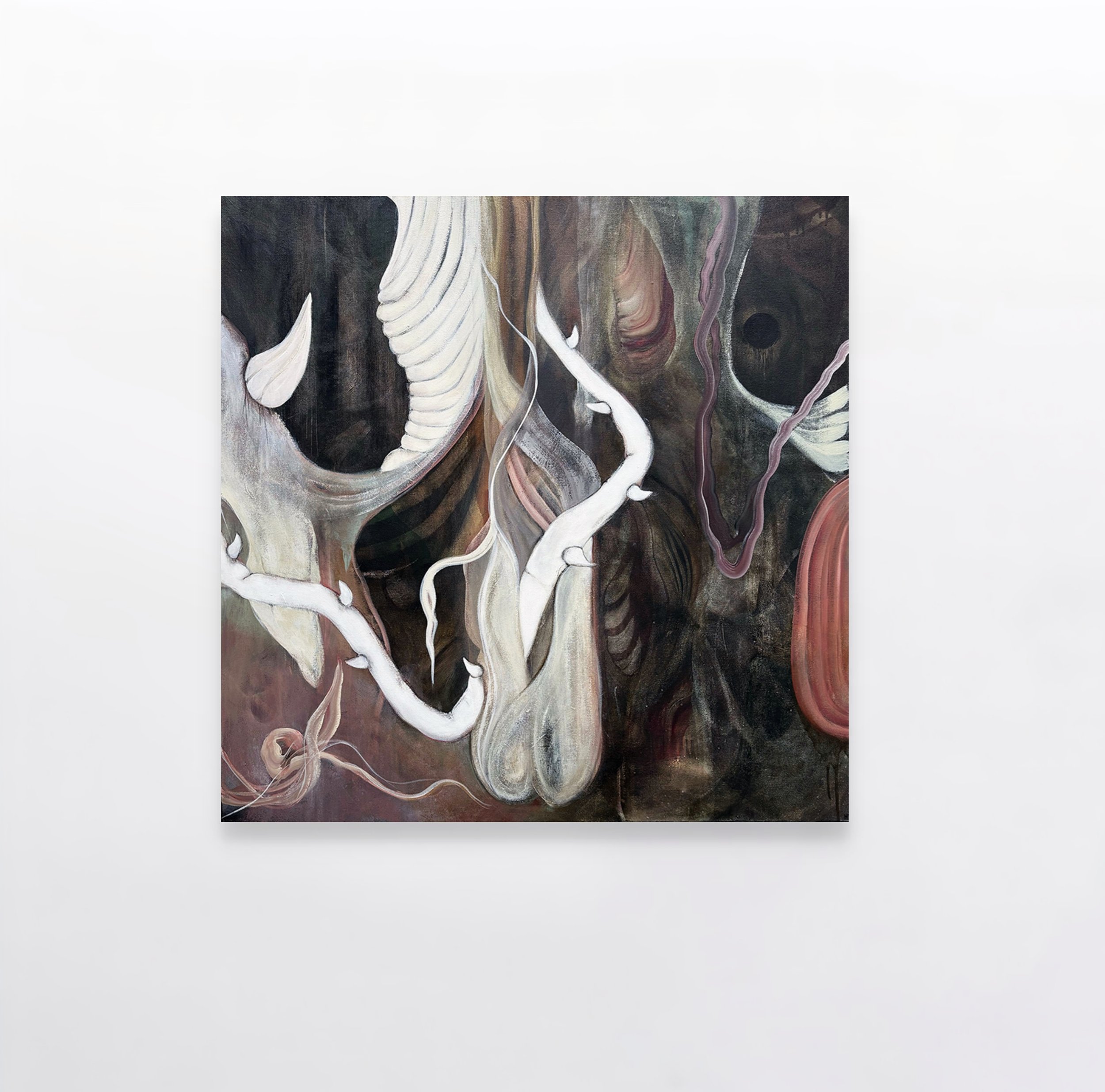 THRESHOLD #2 (2025), Acrylic & Oil Stick on Canvas, 100 x 100 cm, £2000