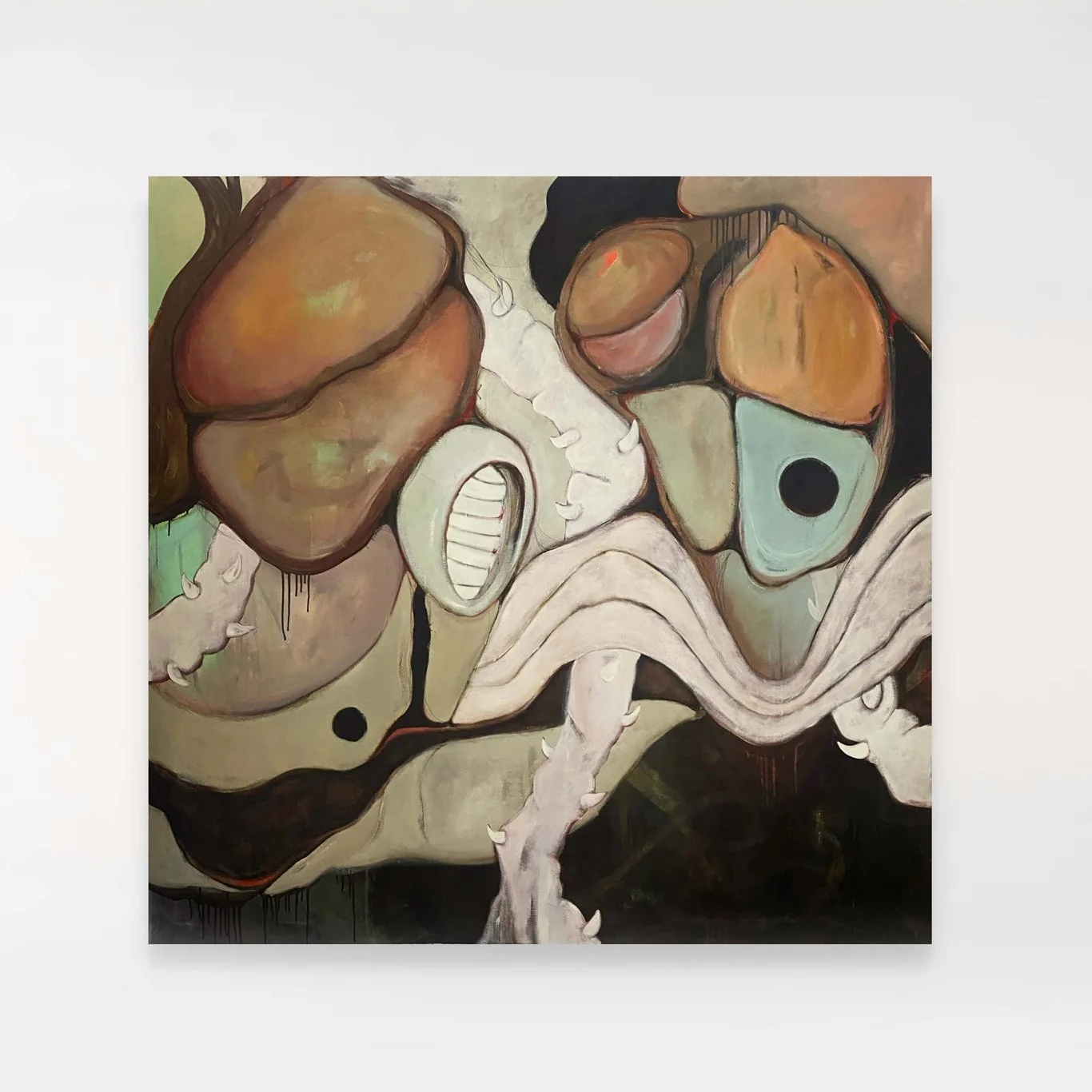 THE HOWLING (2025), Acrylic & Oil stick on canvas, 165 x 165 cm, £4000