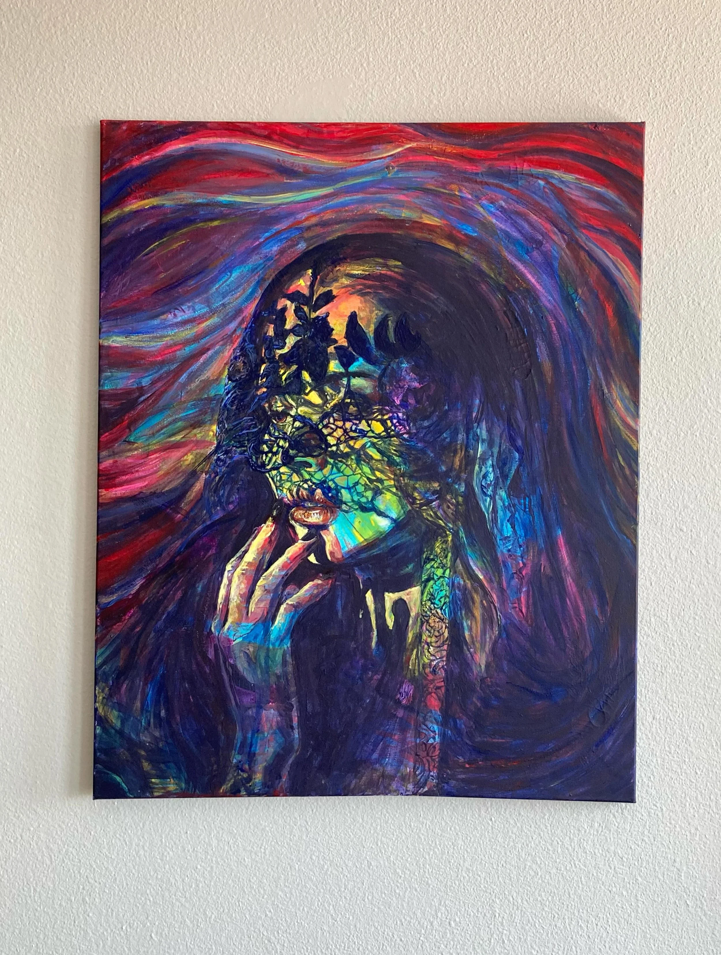 New painting 🤩 got a used canvas from @recreativedenver and some inspiration along with it! Kinda messy kinda clean. Hope y&rsquo;all enjoy 
#painting #denver #repurposed #create #art