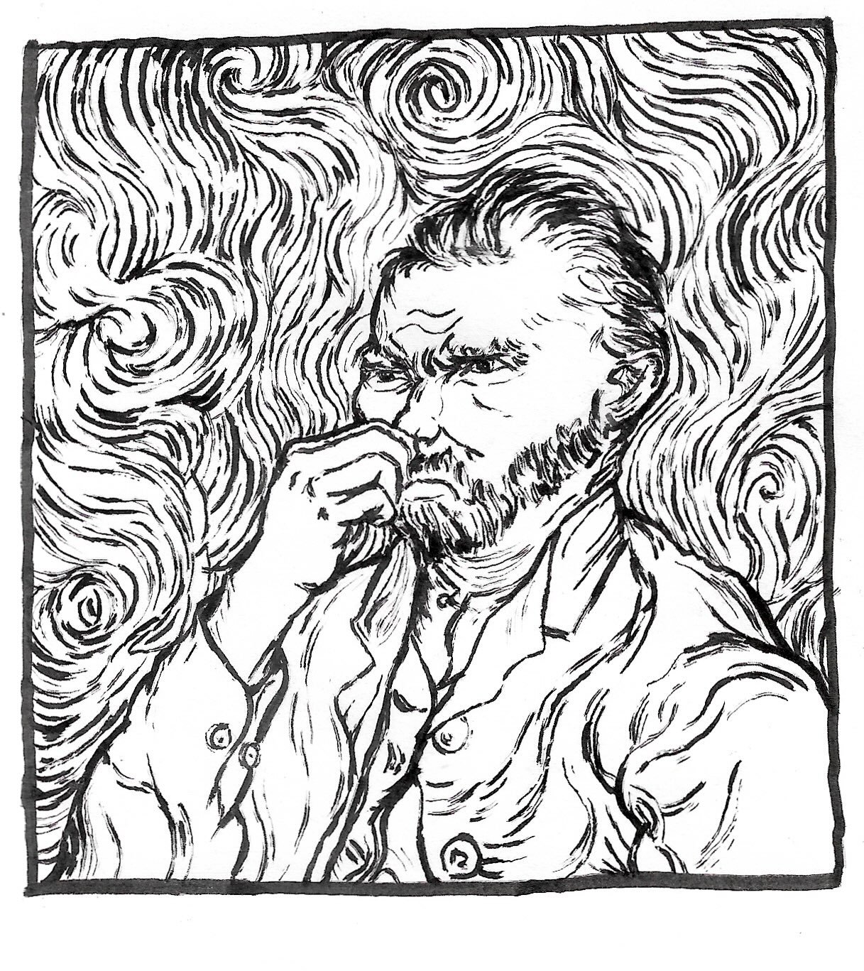 Inktober day 8 - stinky
Quick brushpen work ✍️ 
@inktober 
#inktober2026stinky #inktober2026 #brushpen #vangohmuseum #art