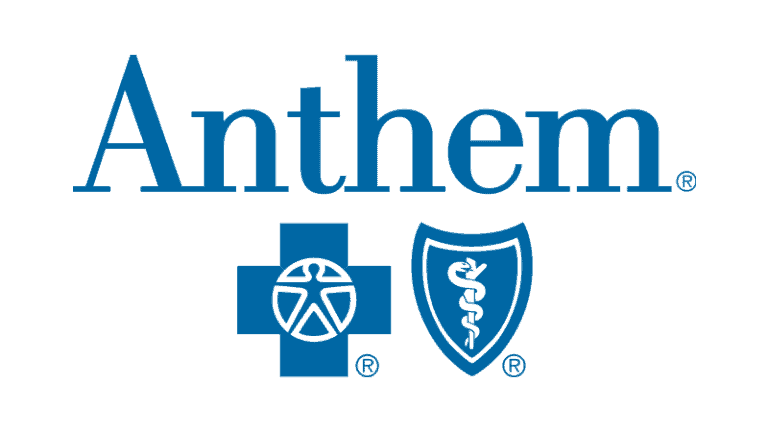 Anthem health insurance logo with a blue cross and a shield symbol.