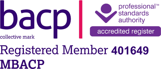 BACP registered member logo, registration number 401649