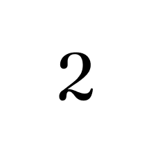 White circle with black number 2 inside