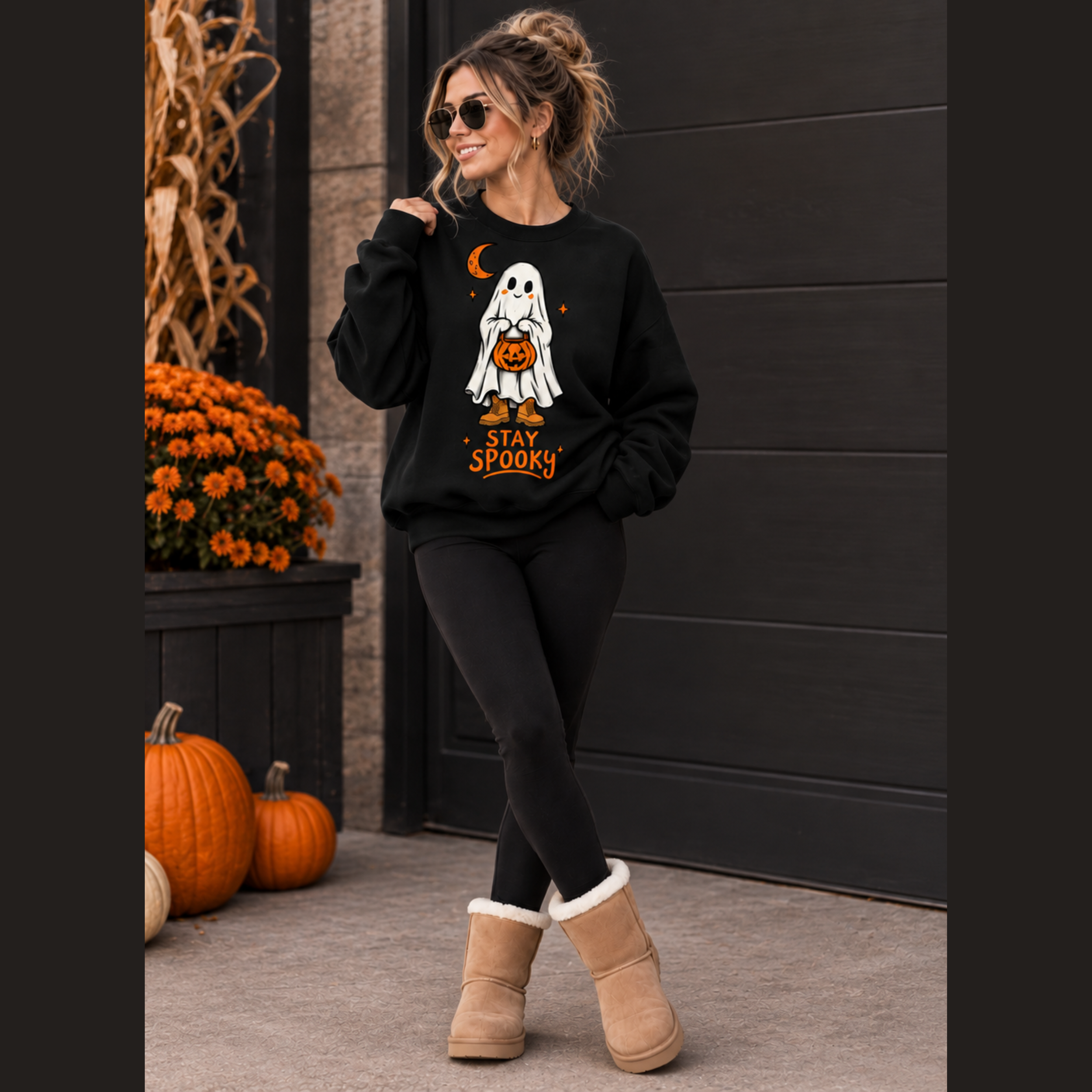 Stay Spooky Ghost Graphic Sweatshirt