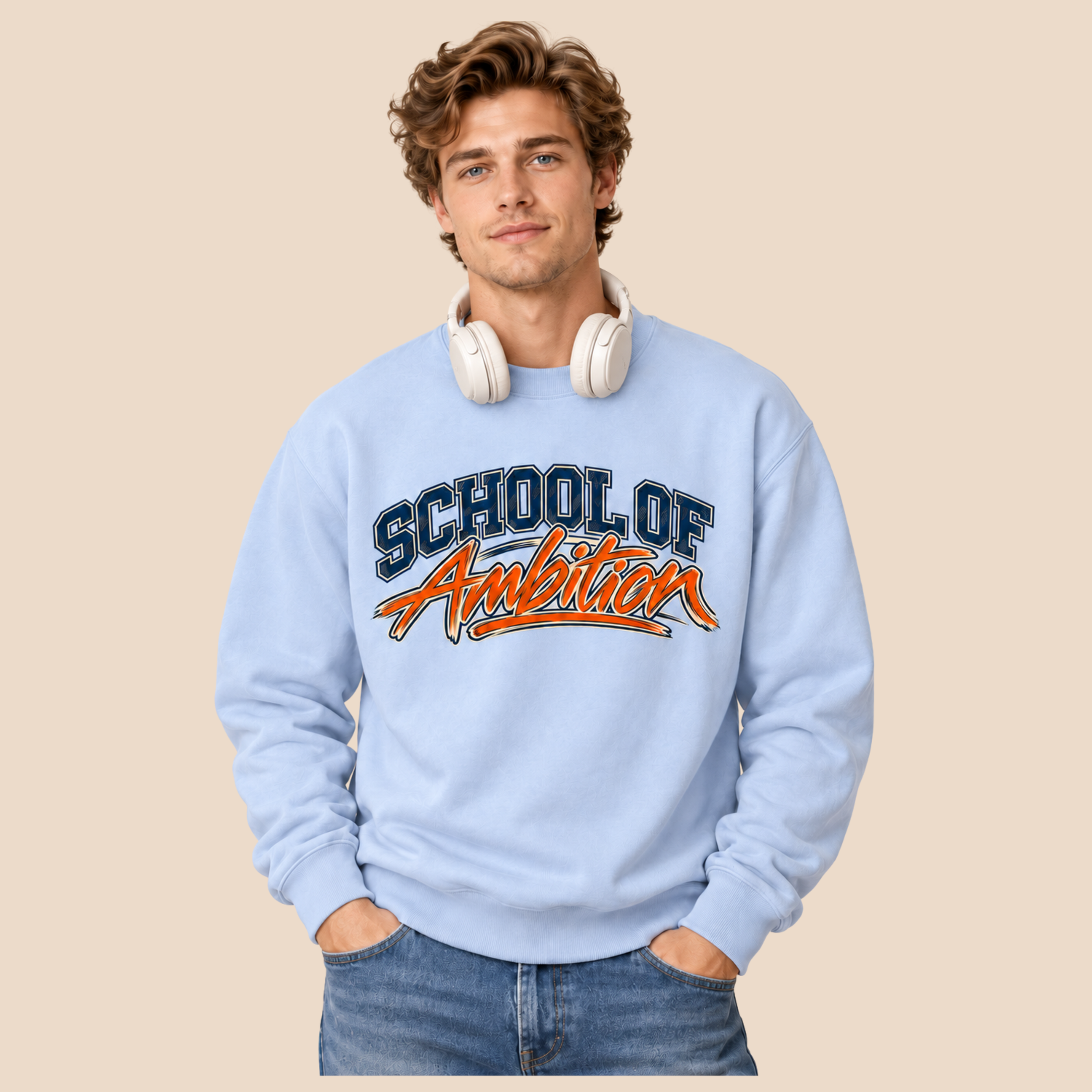 School of Ambition Graphic Crewneck Sweatshirt