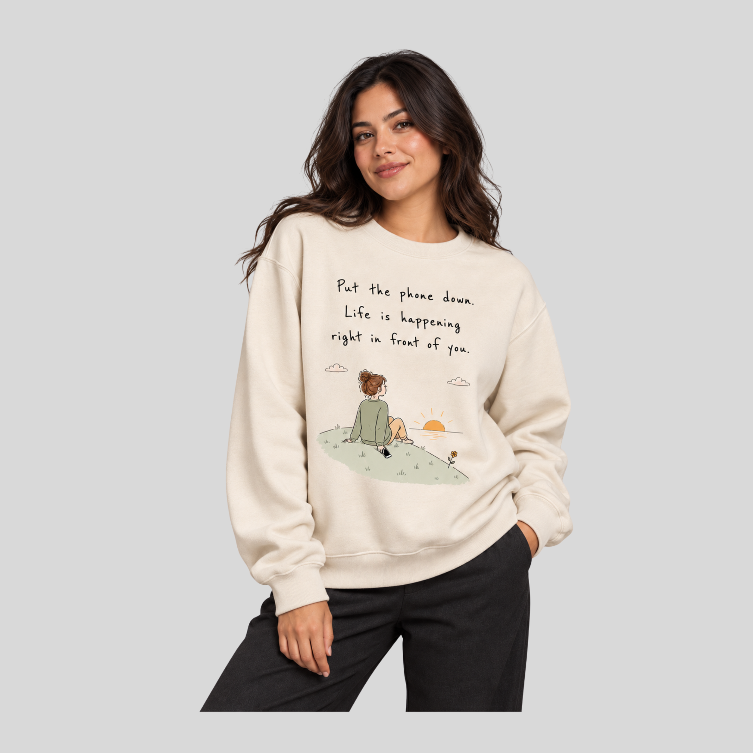 Put the Phone Down Graphic Sweatshirt