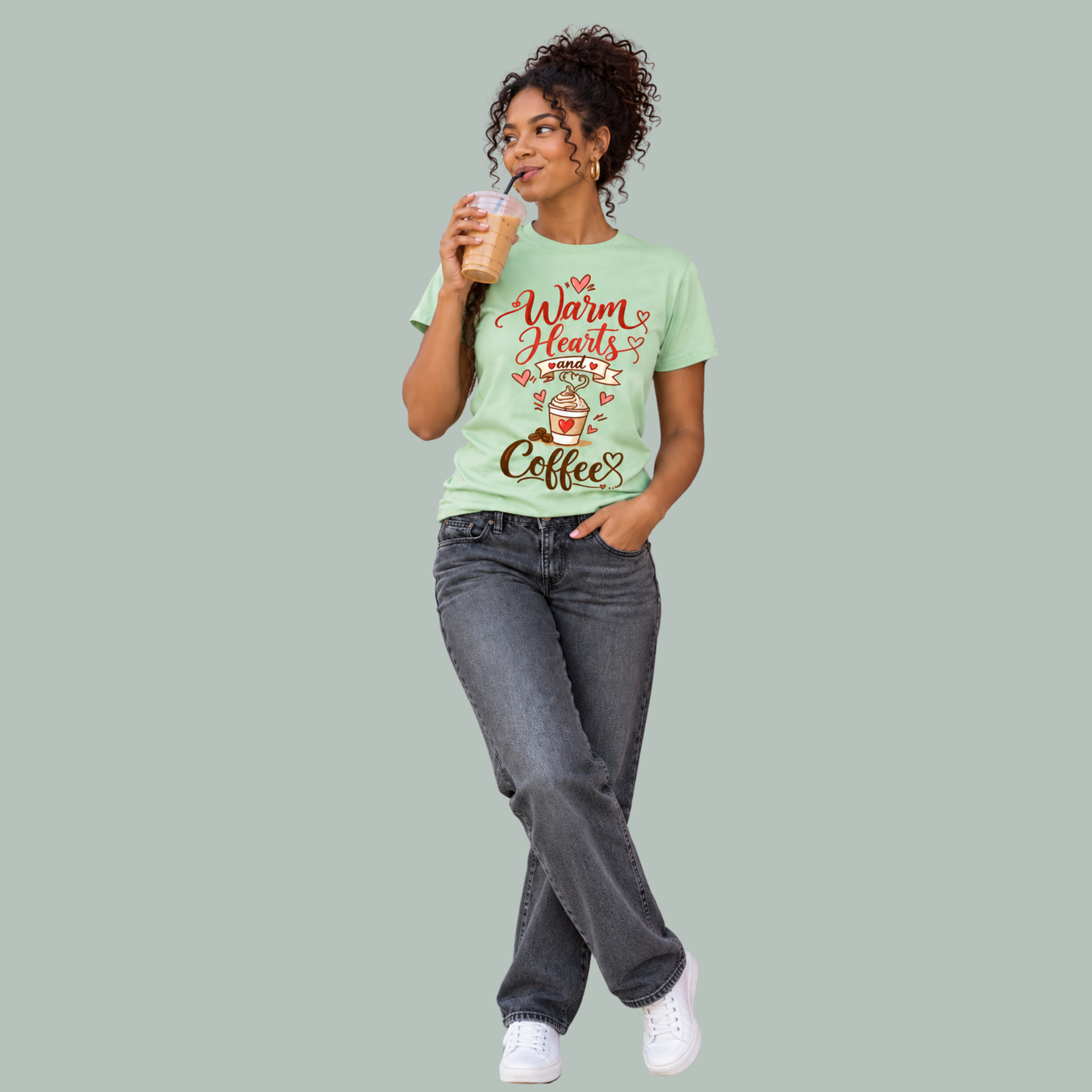 Warm Hearts & Coffee Graphic T-Shirt