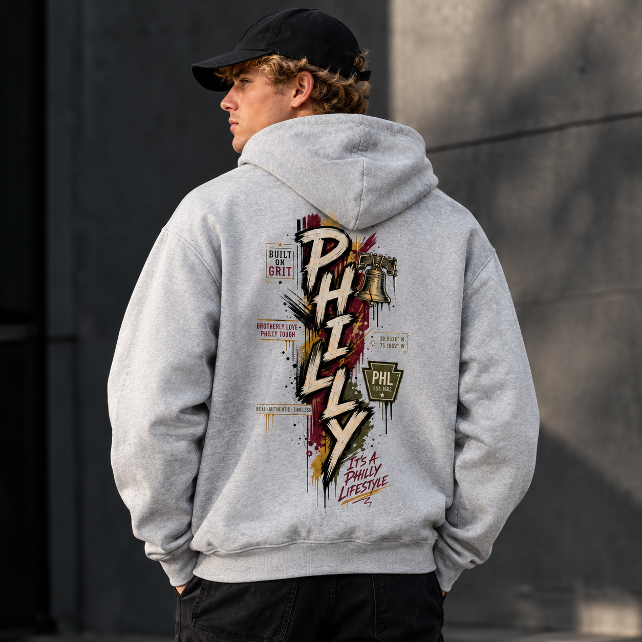 PHL Built on Grit Philadelphia Graphic Hoodie