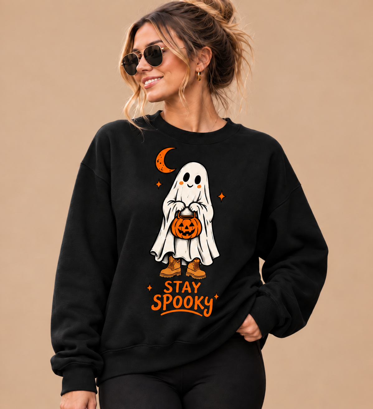 Stay Spooky Ghost Graphic Sweatshirt