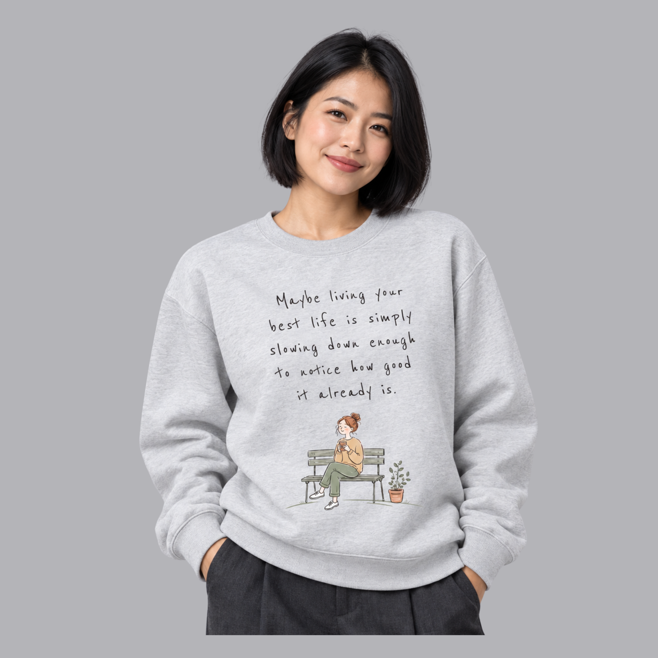 Slow Down & Enjoy the Moment Graphic Sweatshirt