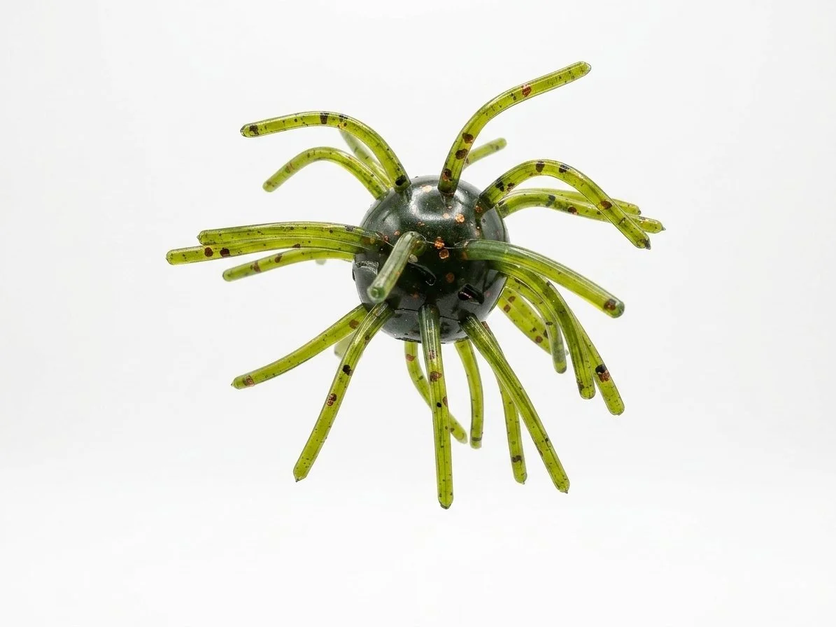 Green Pumpkin Red/Copper Flake 2.5" and 4" Sweet Gum Urchin 3 Pack