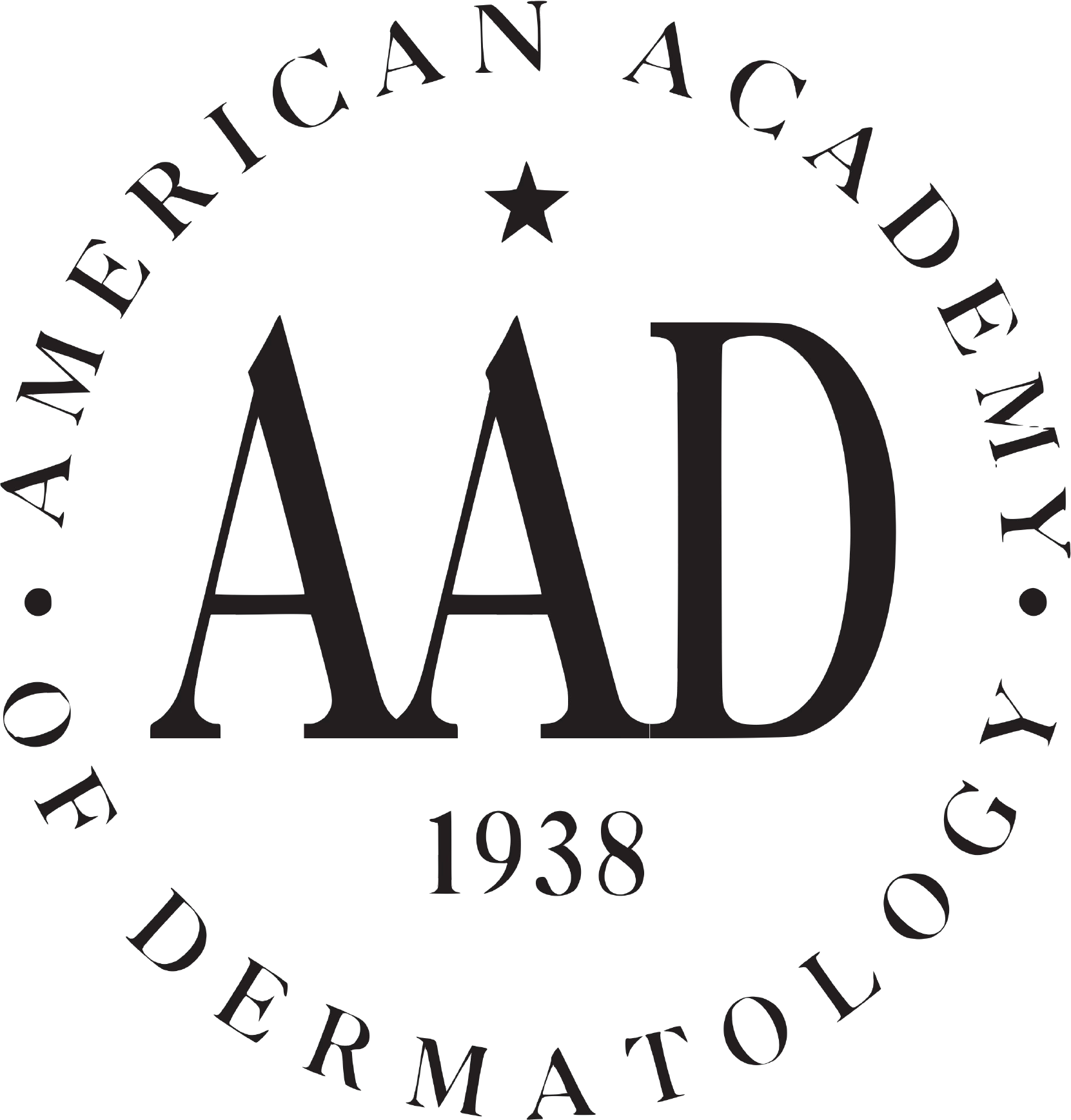 Black circular logo with the large letters A, D, and A in the center and the words American Arbitration Association around the top edge, and the year 1938 at the bottom.