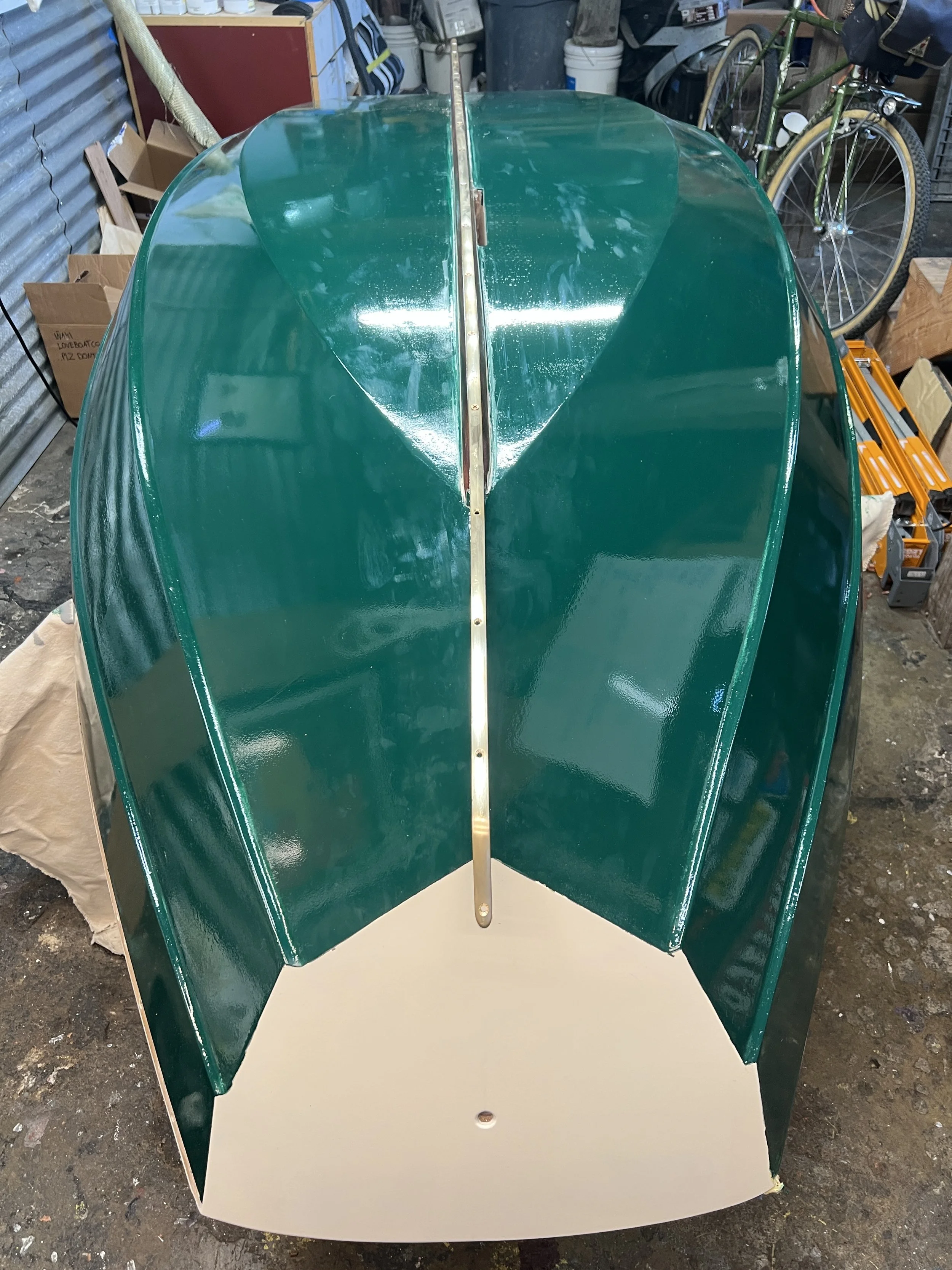Paint after adding bronze rub rail on skeg