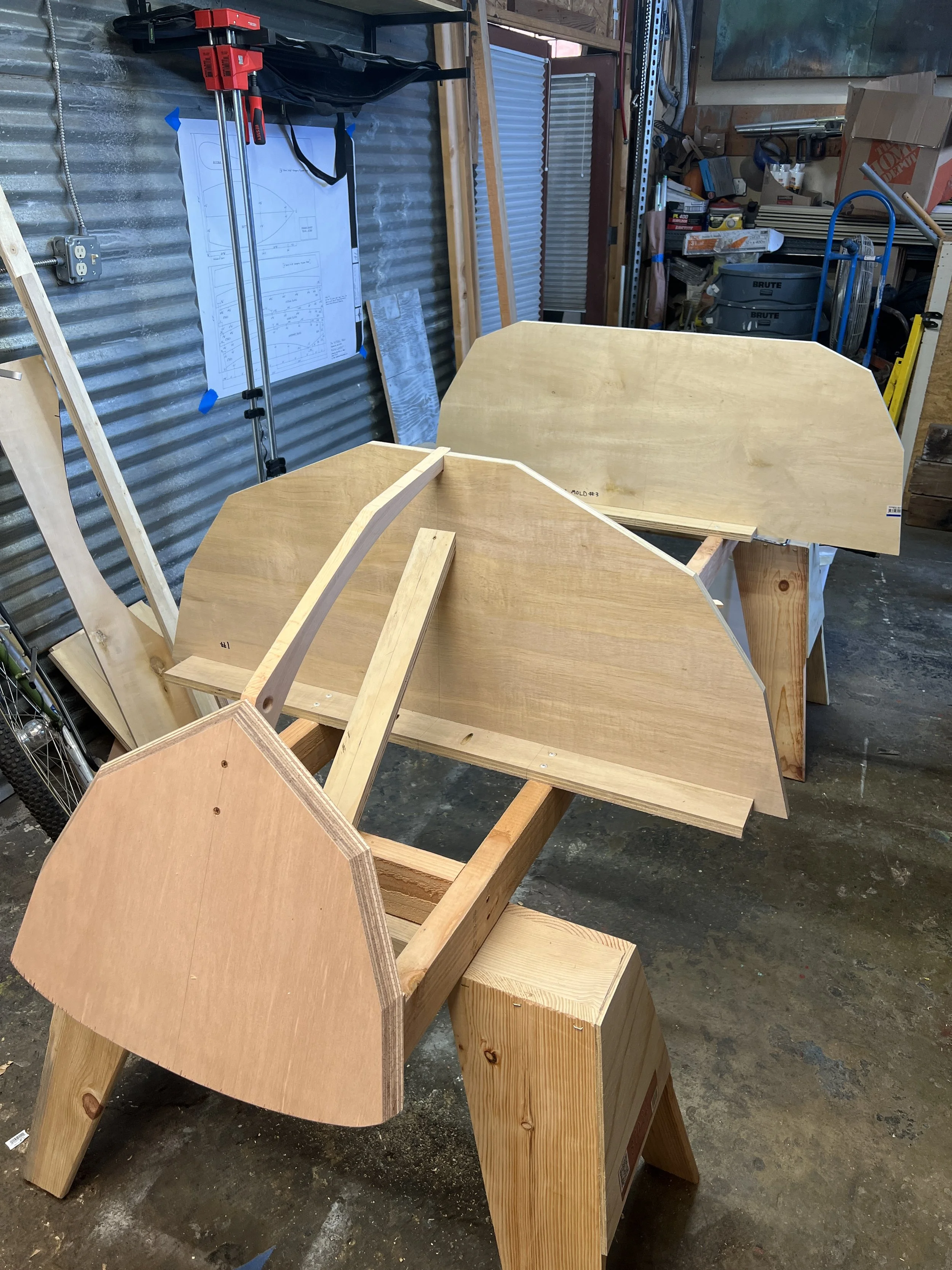 Ladder frame mold after adding bow transom and forekeel