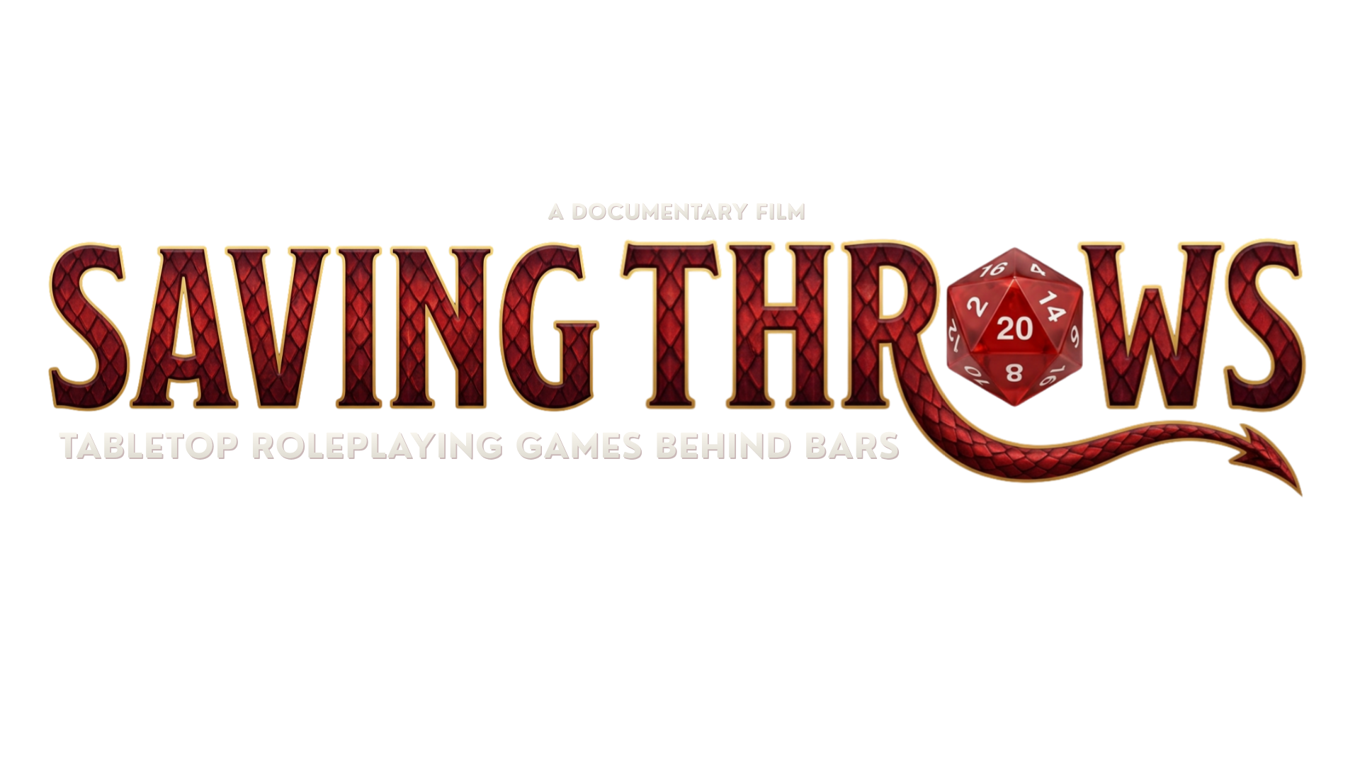 Title image for a documentary film called 'Saving Throws'  tabletop roleplaying games behind bars.