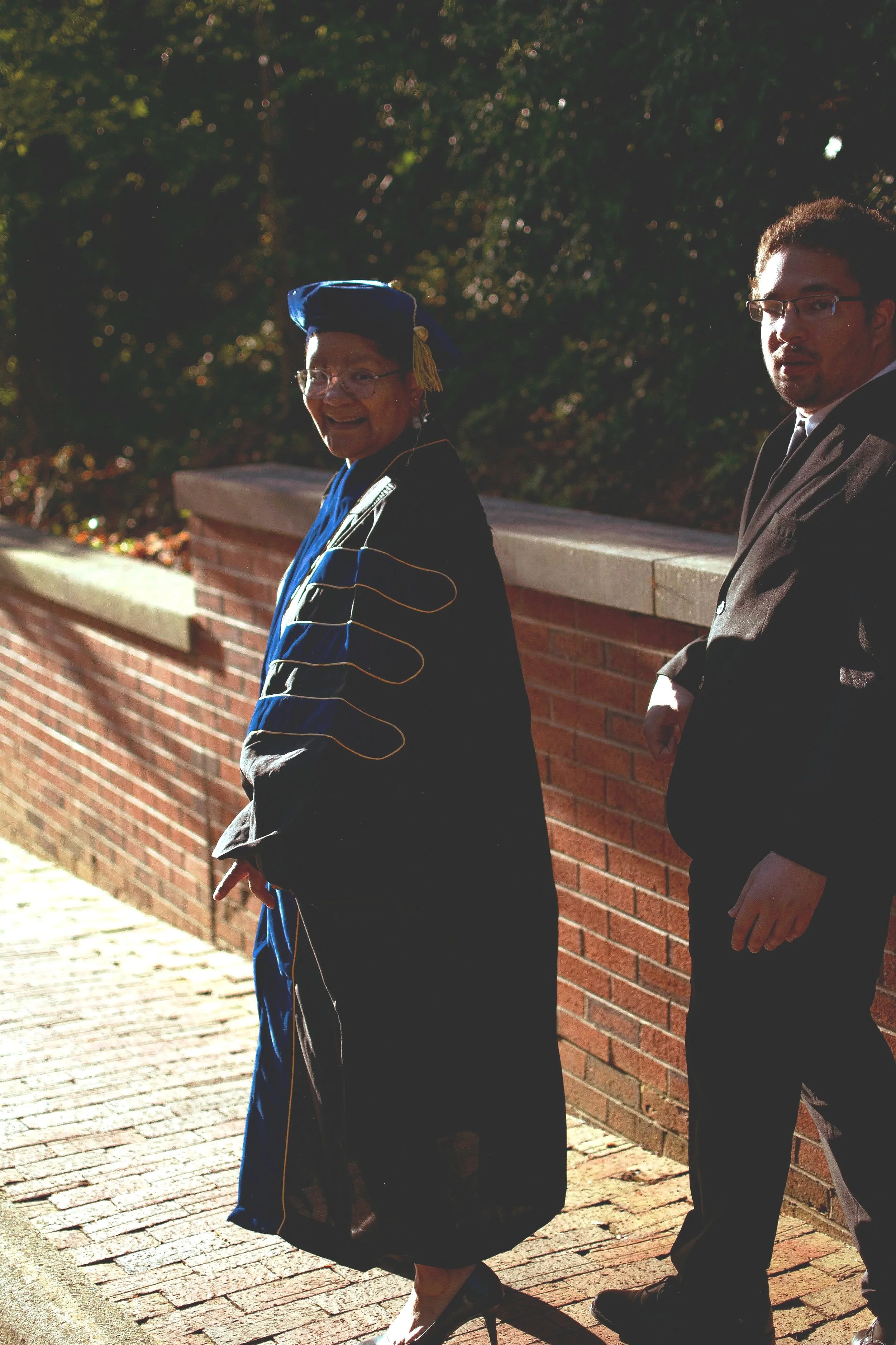 Dawn and Ricky, on the way to receive her Ph.D. 2022