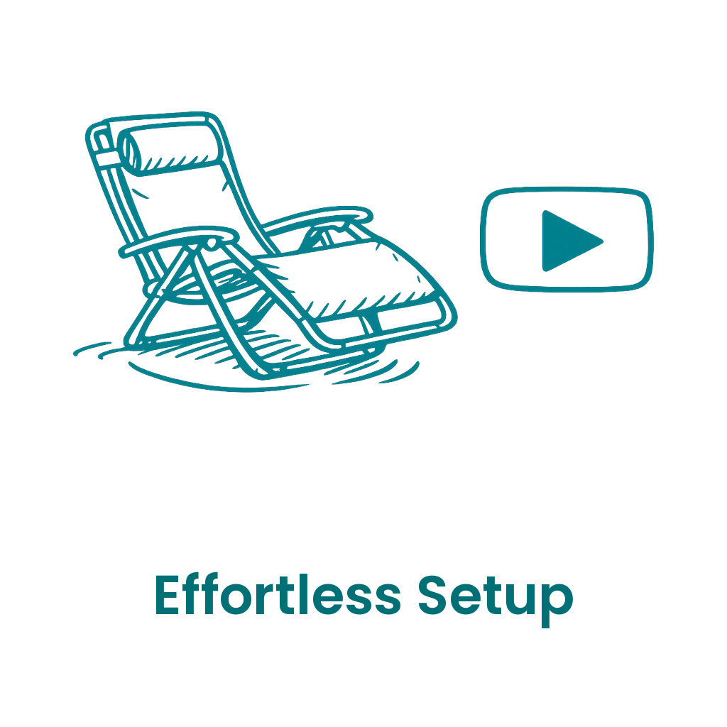 Quick videos by Dr. Branan Dewees teach you how to effortlessly set up your high-quality zero gravity chair.