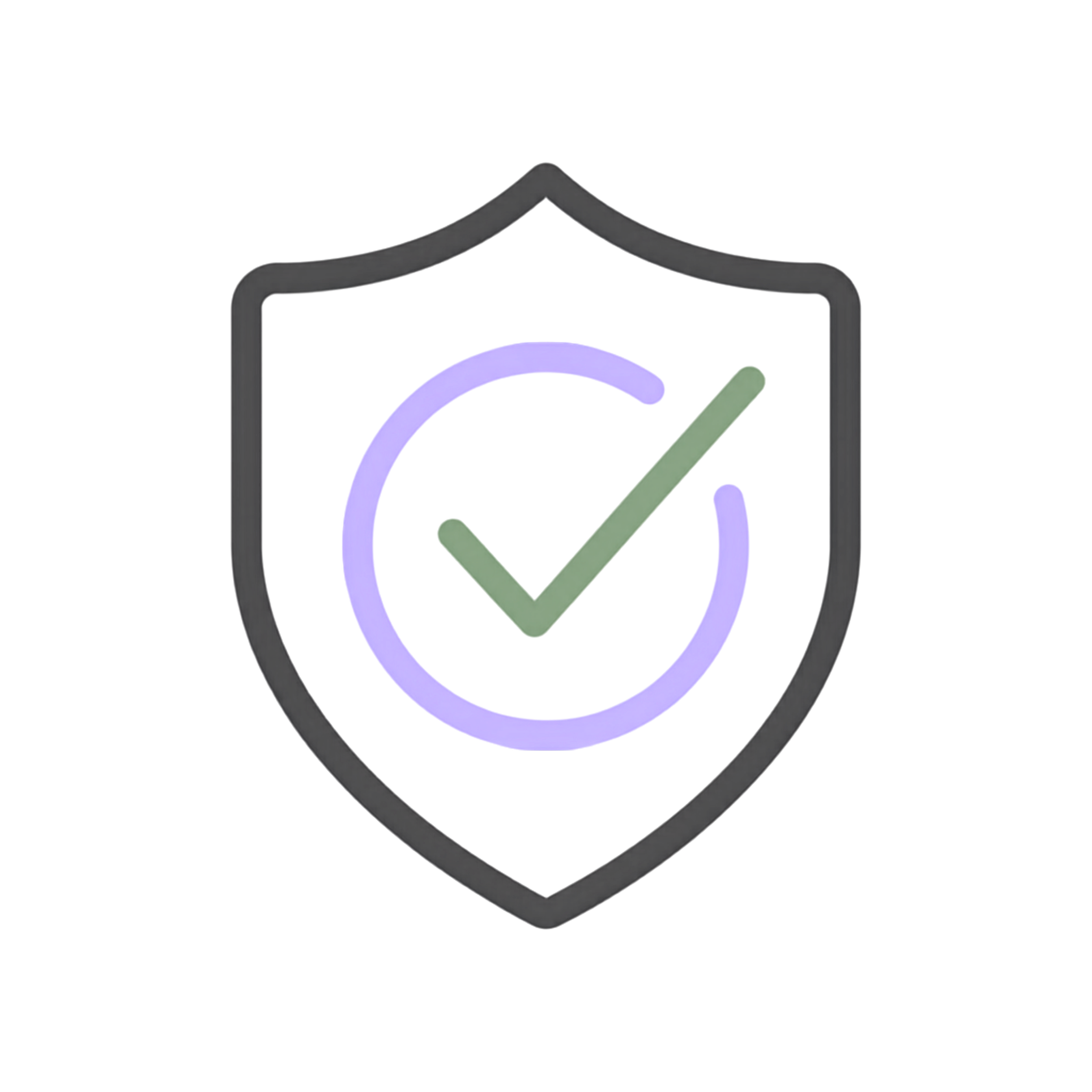 A shield and a checkmark icon