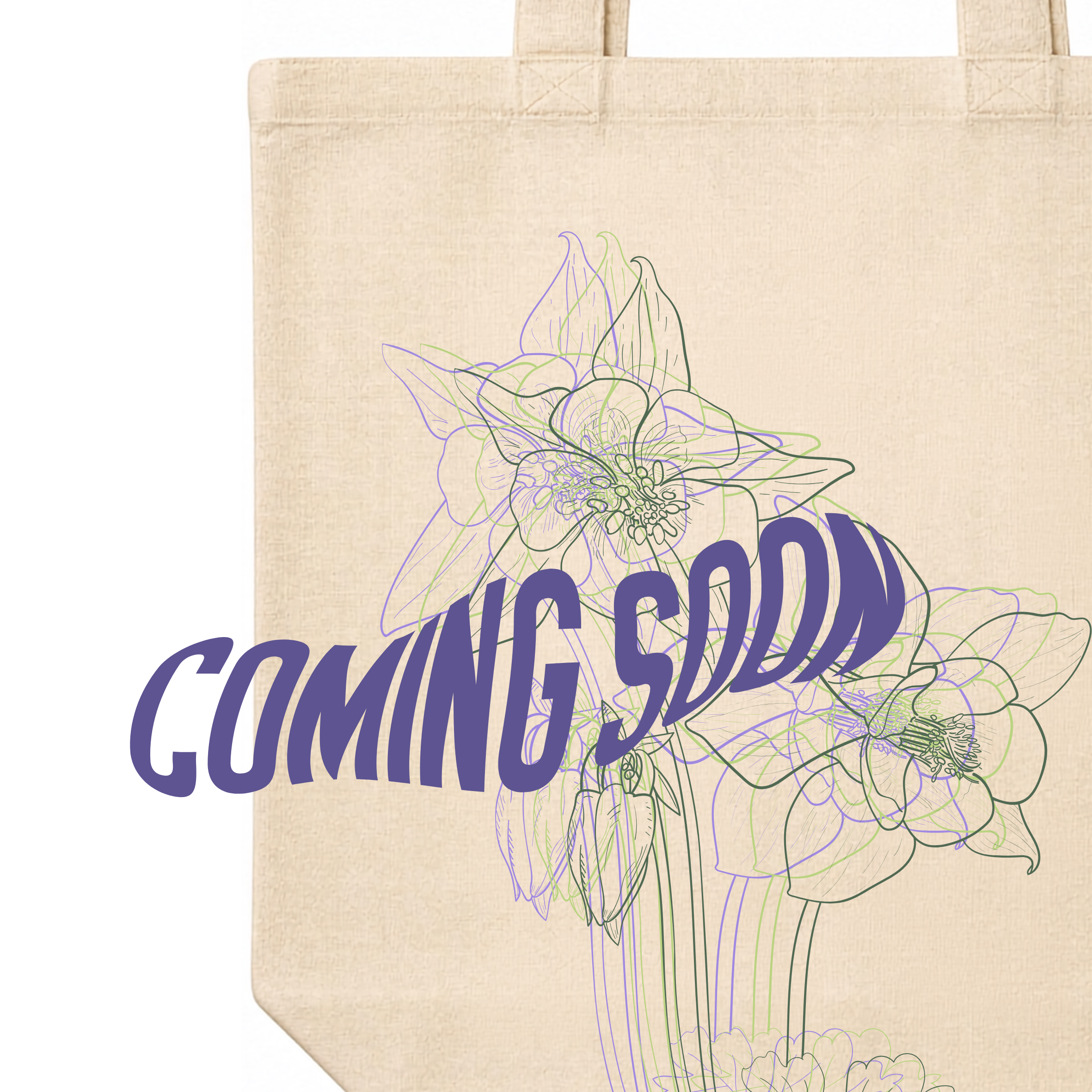 Columbine Flower Organic Tote Bag