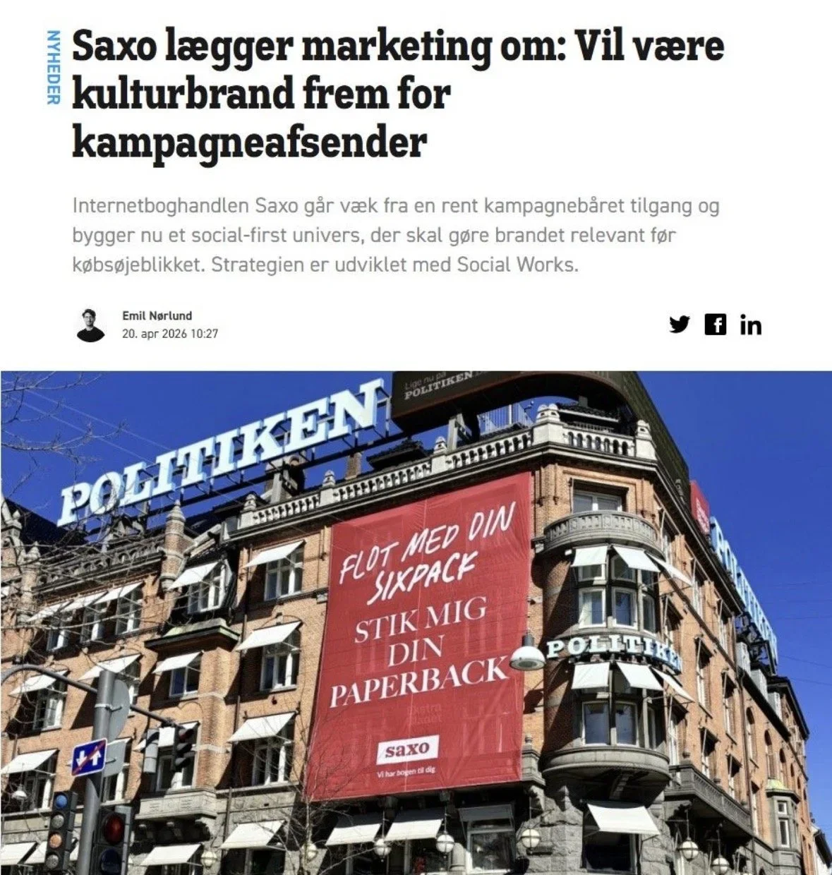 Social Works behind Saxo*s 2026 ‘Social-First’ strategy.