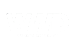 Black background with white text that reads 'WWD Women's Wear Daily'