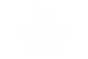 Logo of The New York Times in white text on a black background.